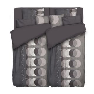 WINTERENGEL Wendebettwäsche Kreise Mikrofaser Flanell Doppelbett, 10tlg.