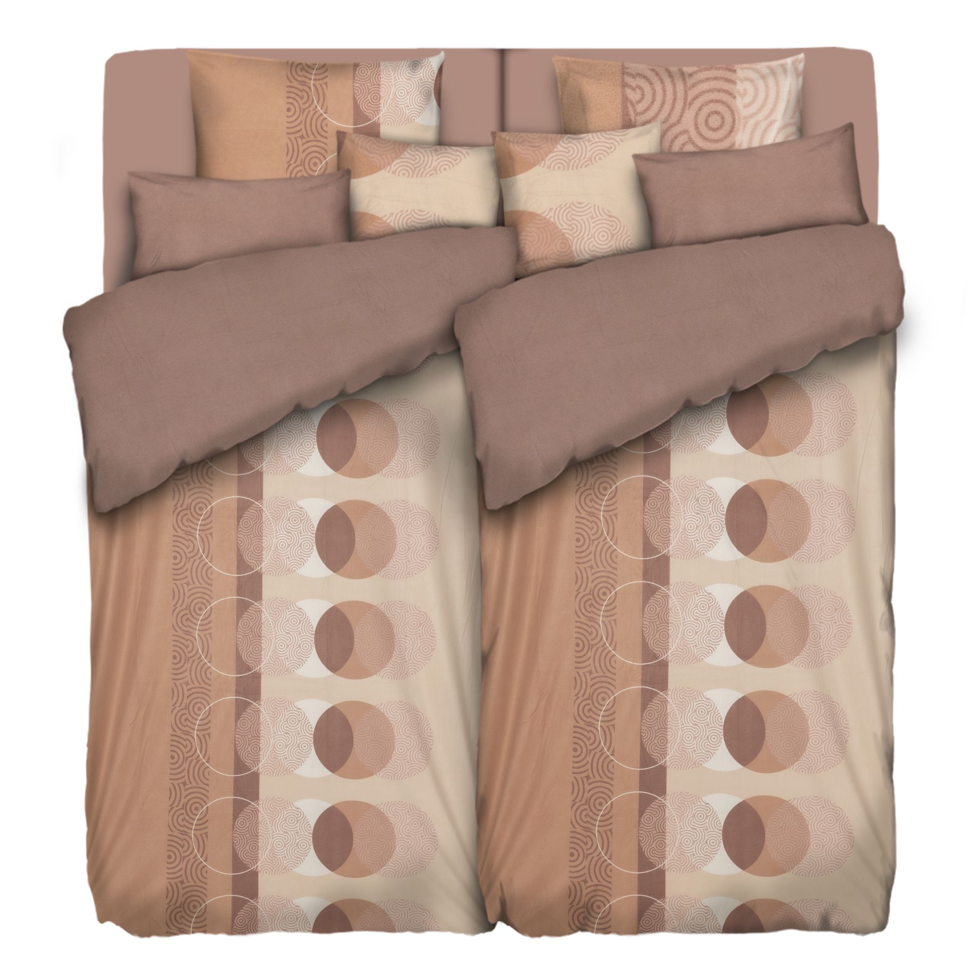 WINTERENGEL Wendebettwäsche Kreise Mikrofaser Flanell Doppelbett, 10tlg.