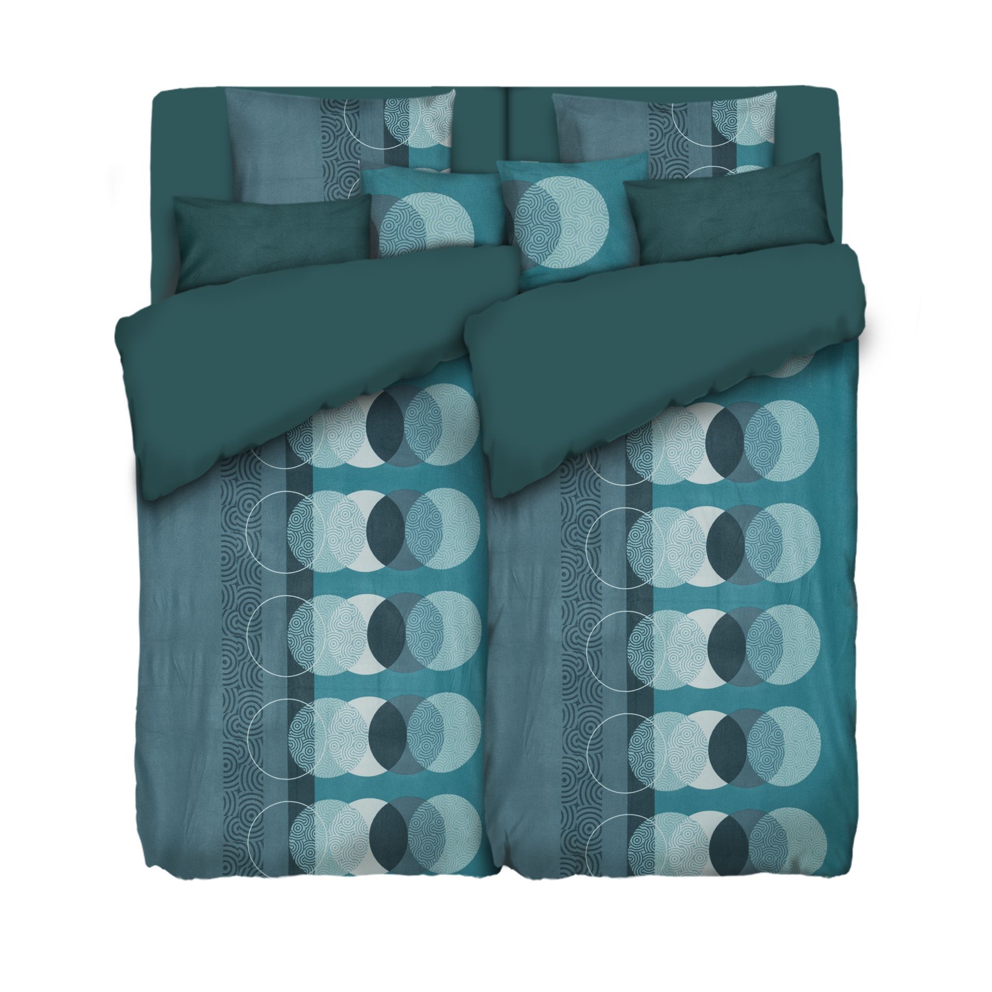 WINTERENGEL Wendebettwäsche Kreise Mikrofaser Flanell Doppelbett, 10tlg.