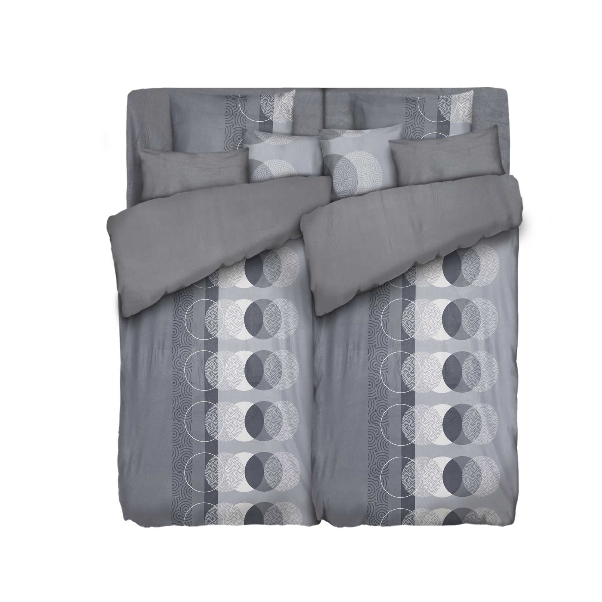 WINTERENGEL Wendebettwäsche Kreise Mikrofaser Flanell Doppelbett, 10tlg.