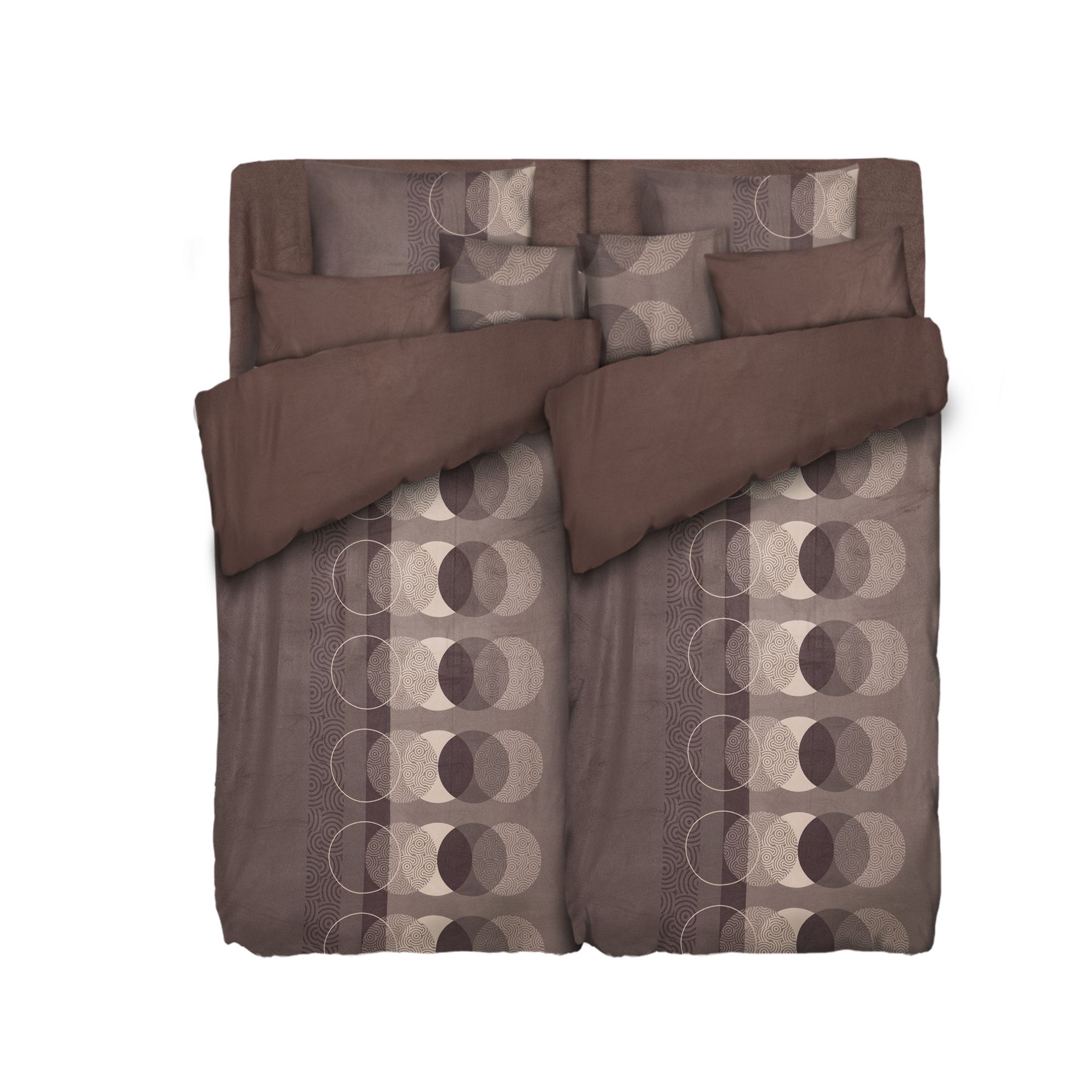 WINTERENGEL Wendebettwäsche Kreise Mikrofaser Flanell Doppelbett, 10tlg.