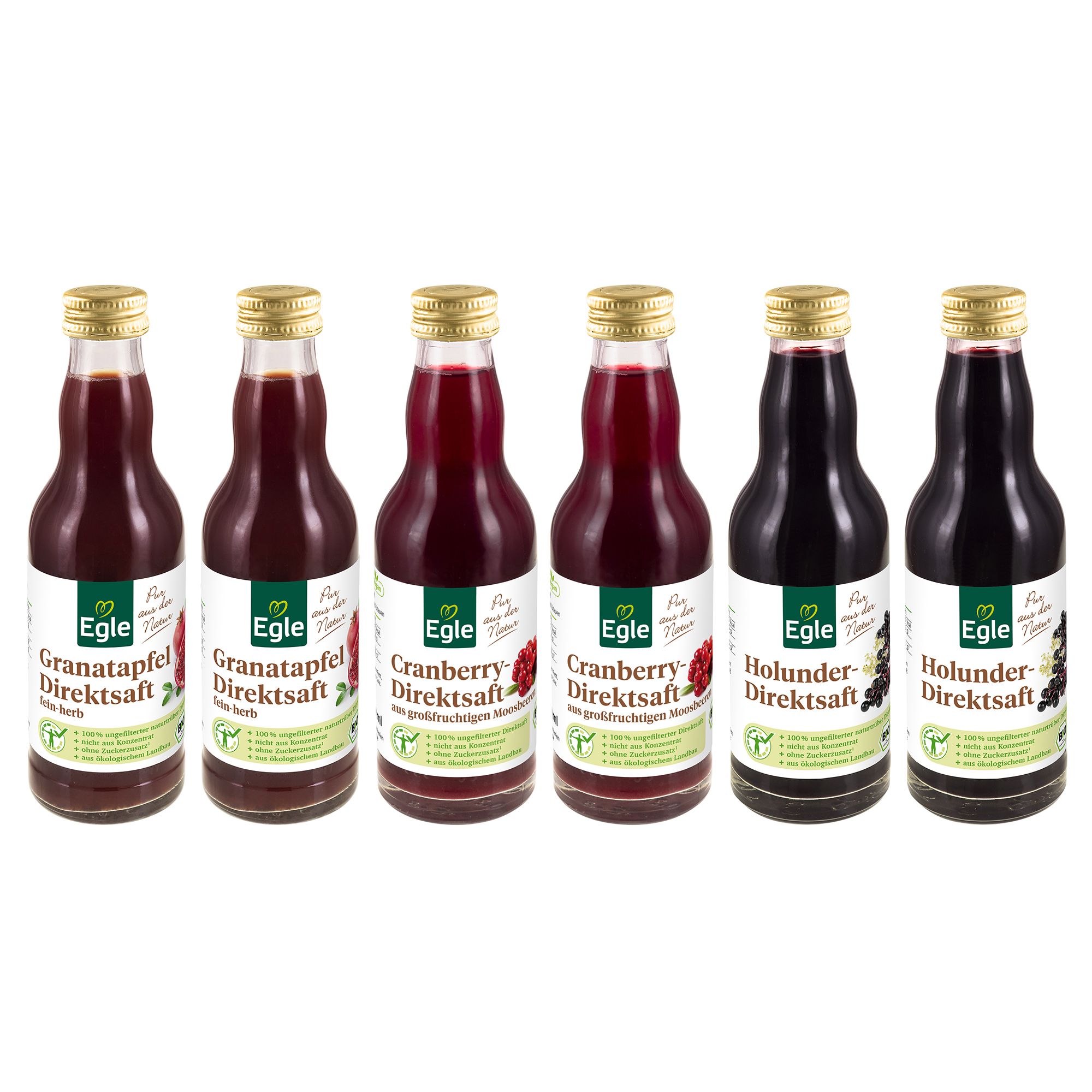 EGLE Bio Säfte-Paket 3 versch. Sorten 6 Flaschen Inhalt 1.200ml