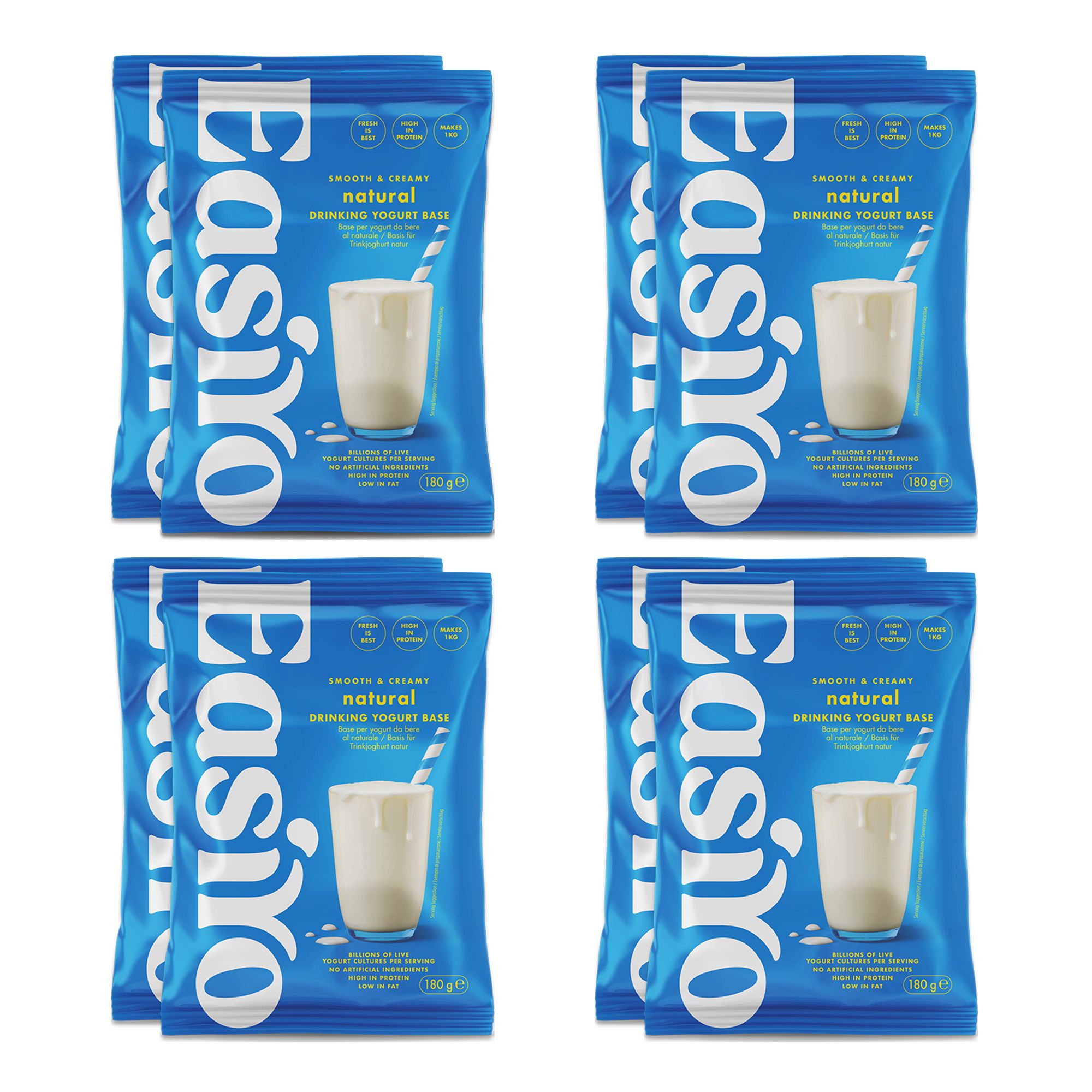 EASIYO Joghurtpulver 8 Beutel für 8kg Trink-Joghurt sortenrein