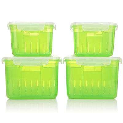 LocknLock 4 Frischhaltedosen mit Siebeinsatz 2x2,4L und 2x4,6L Gesamtvolumen 14L