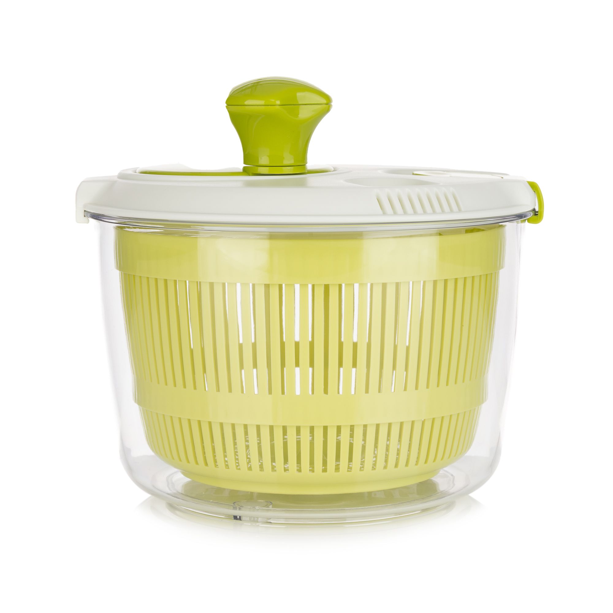 COOK'S ESSENTIALS Mini-Salatschleuder 2,7l Fassungsvermögen mit Klick-Verschluss und Abgießlöchern