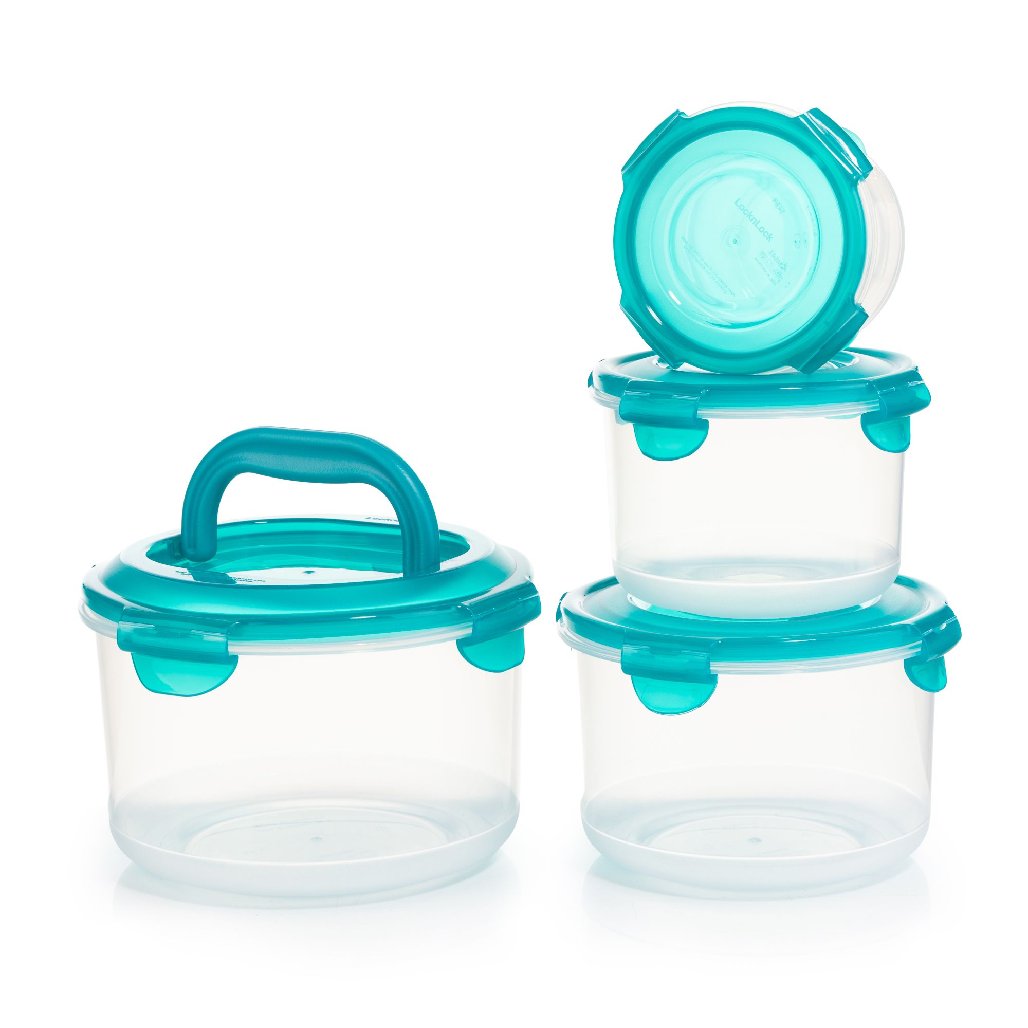  LocknLock 4 Frischhaltedosen rund, nestbar 380ml-2,0L Gesamtvolumen 4,3L