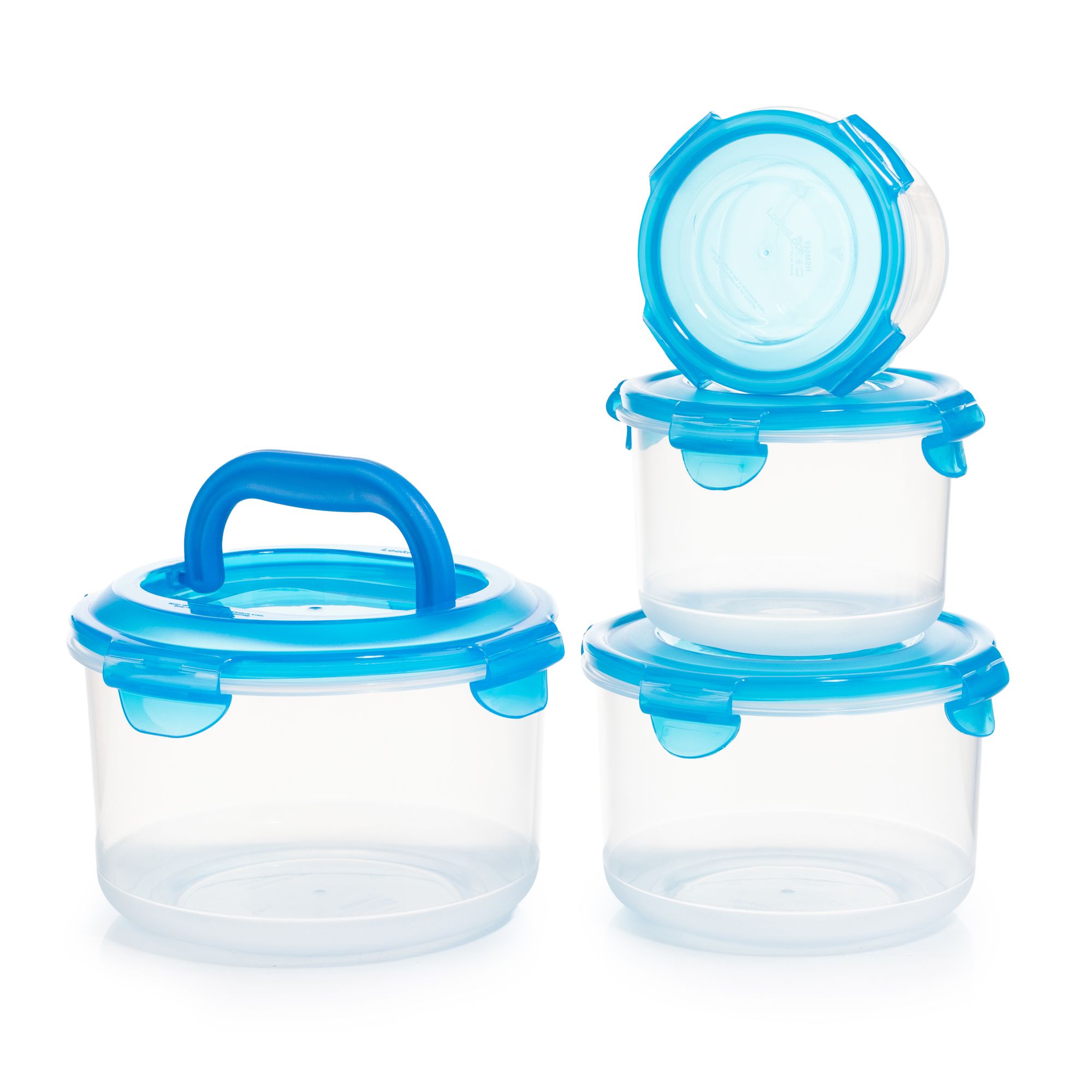 LocknLock 4 Frischhaltedosen rund, nestbar 380ml-2,0L Gesamtvolumen 4,3L