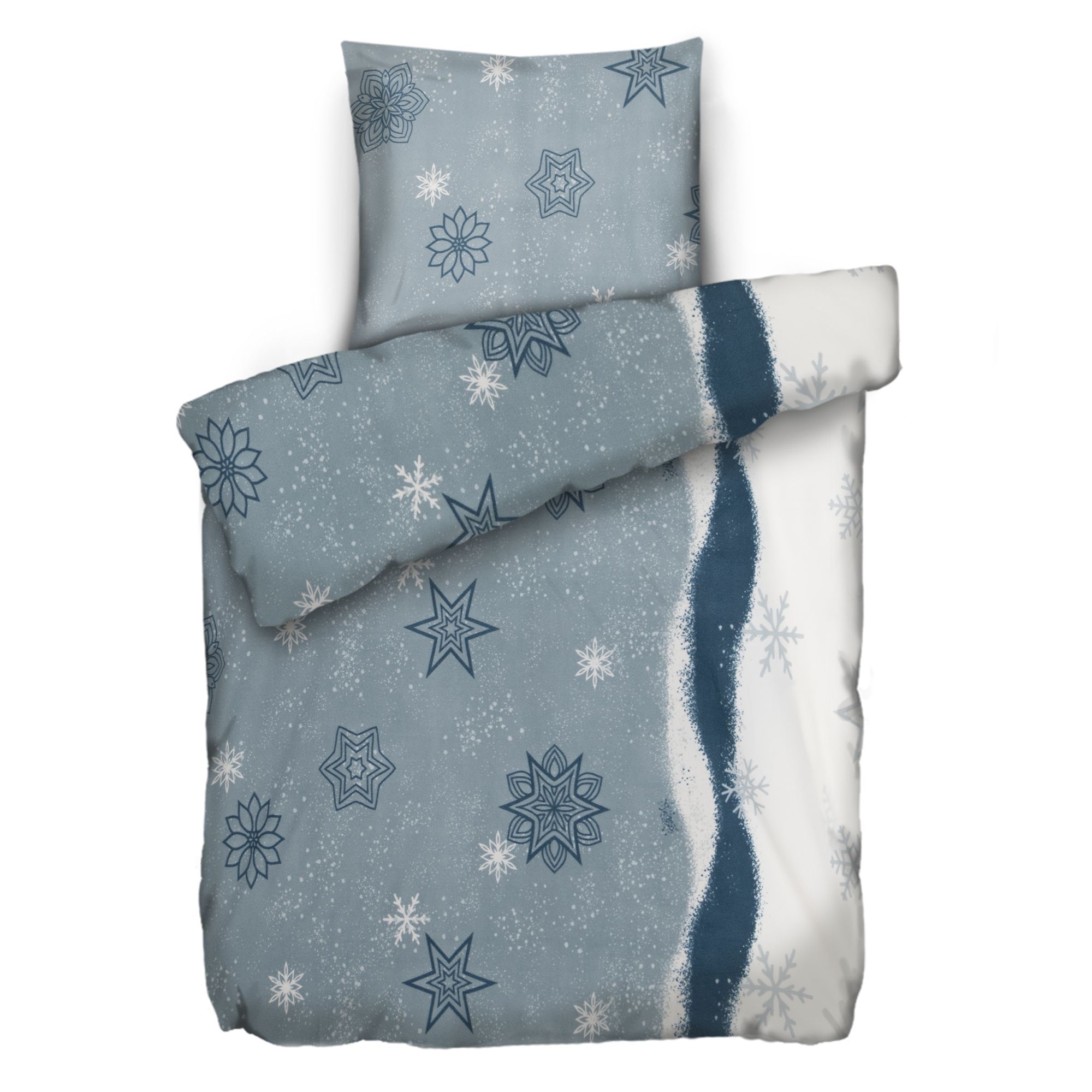 WINTERENGEL Bettwäsche Wintermotiv Mikrofaser Flanell Einzelbett, 2tlg.