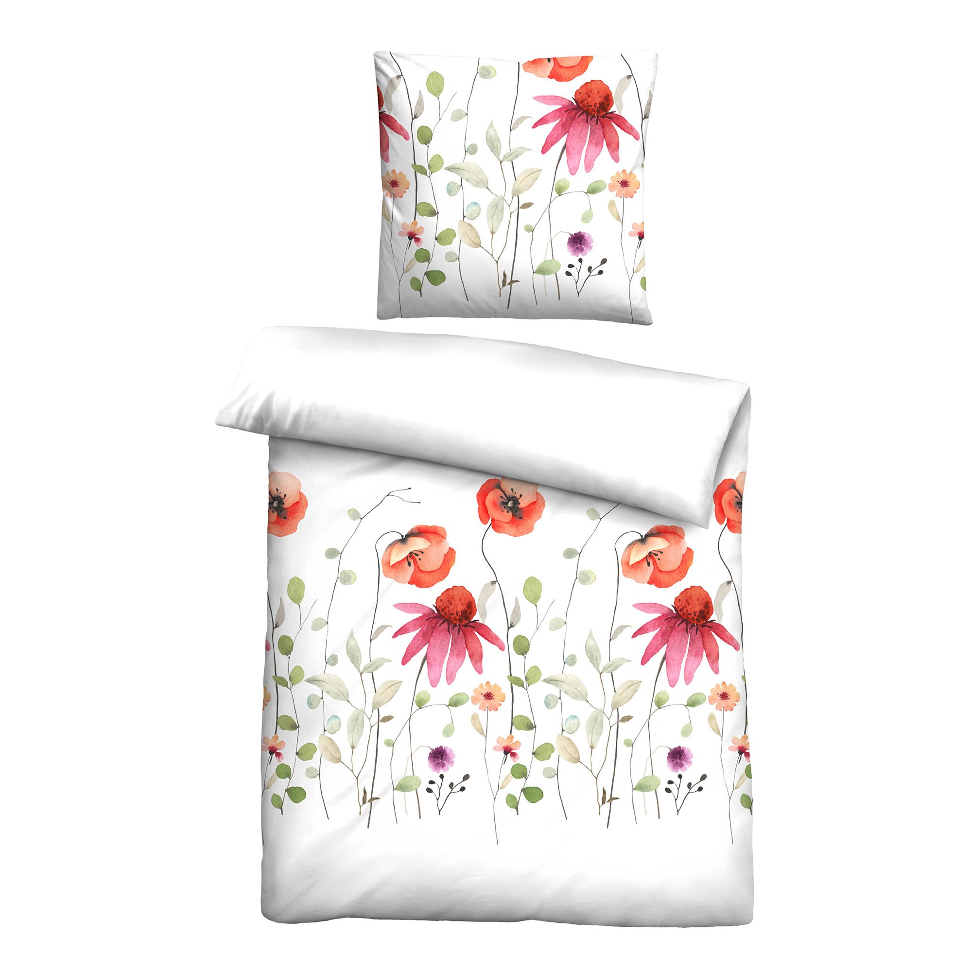 Castell® Bettwäsche Mohnblumenwiese Baumwoll Renforcé Einzelbett, 2tlg.