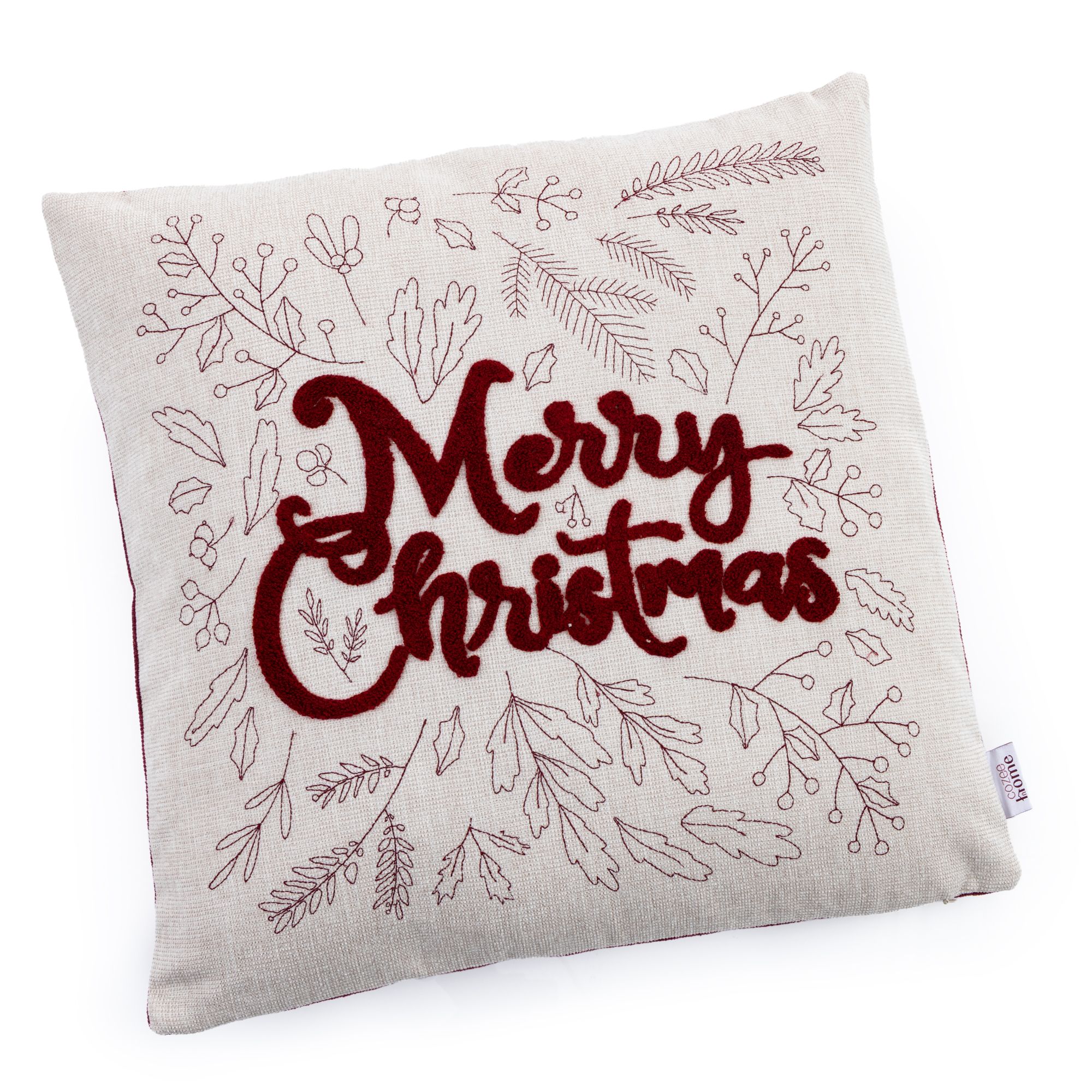 COZEE HOME Dekokissen Merry Christmas MF Chenille waschbar, ca. 50x50cm