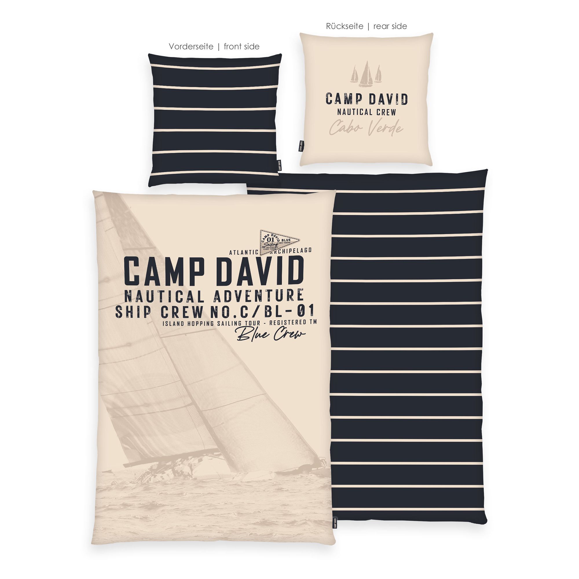 CAMP DAVID Wendebettwäsche Nautical Adventure Baumwoll Renforcé Einzelbett, 2tlg.