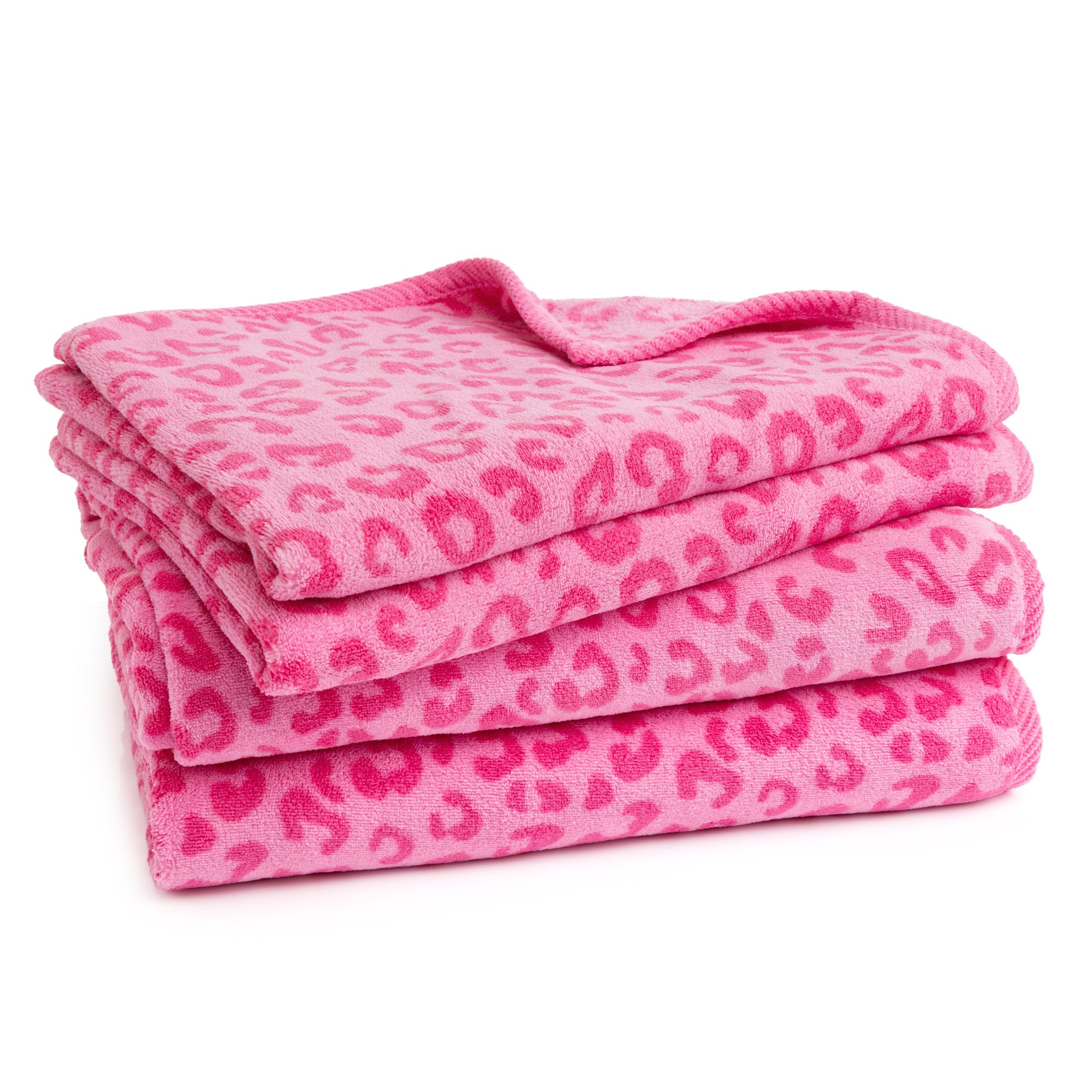 MONT CHALET Handtuch-Set, 4tlg. Animal-Print Leo MF Kuschelplüsch 50x100cm & 70x140cm