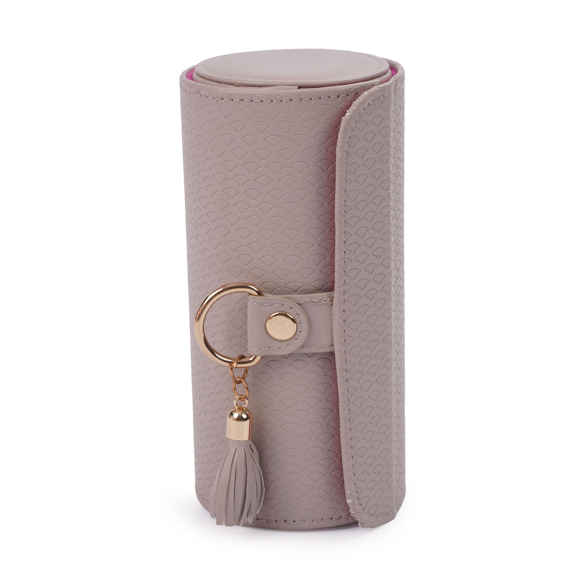 Reise- Schmuckorganizer stufenförmig drehbar 3 Staufächer Druckknopf-Verschluss