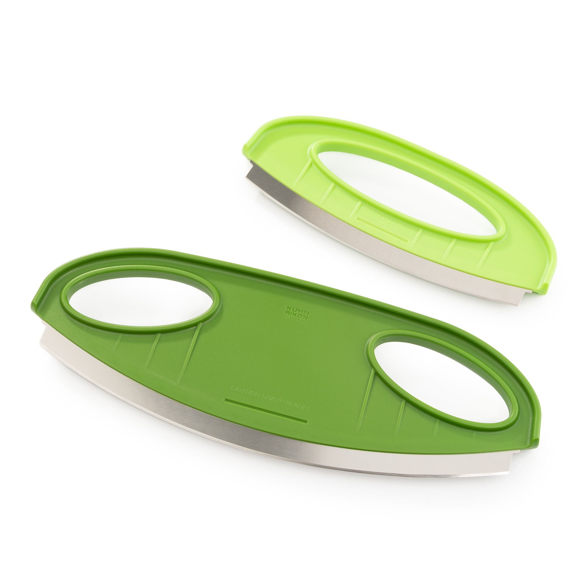 KUHN RIKON Wiegemesser-Set 2tlg. Größe S und L inkl. Klingenschutz Edelstahlklingen