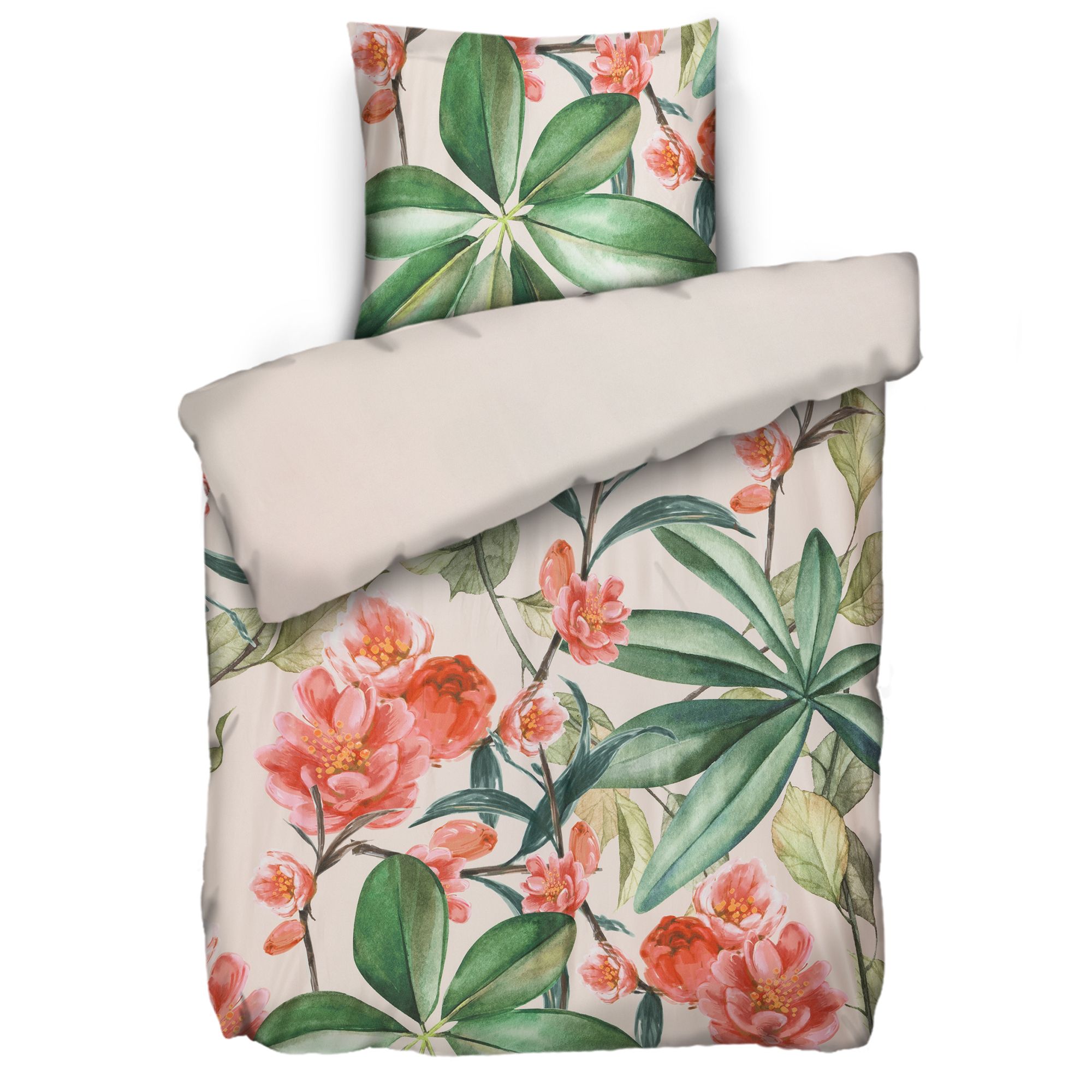 JERYMOOD Wendebettwäsche moderne Blumen Mikrofaser Jersey Einzelbett, 2tlg.