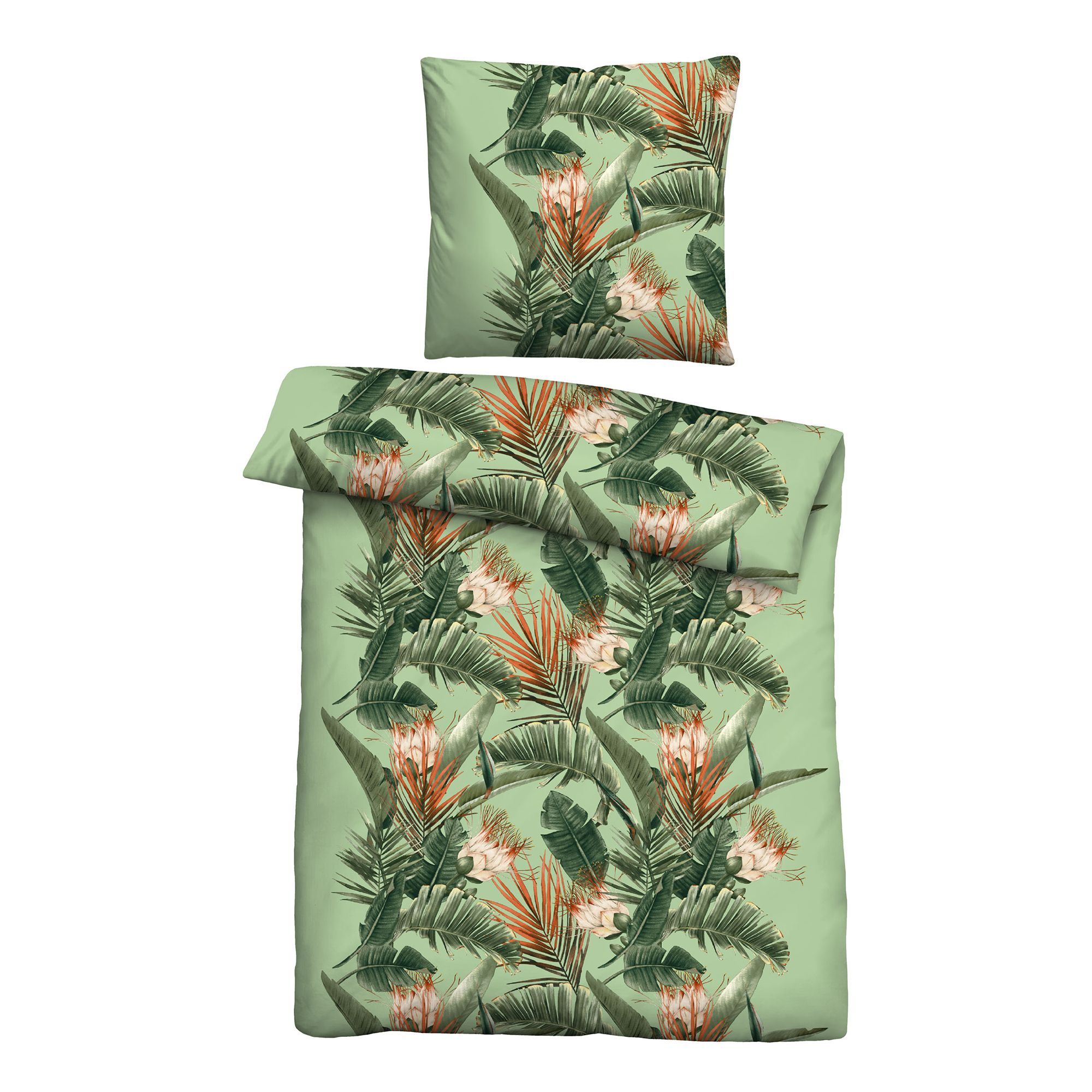 Castell® Bettwäsche Palmenblätter Baumwoll Renforcé Einzelbett, 2tlg.