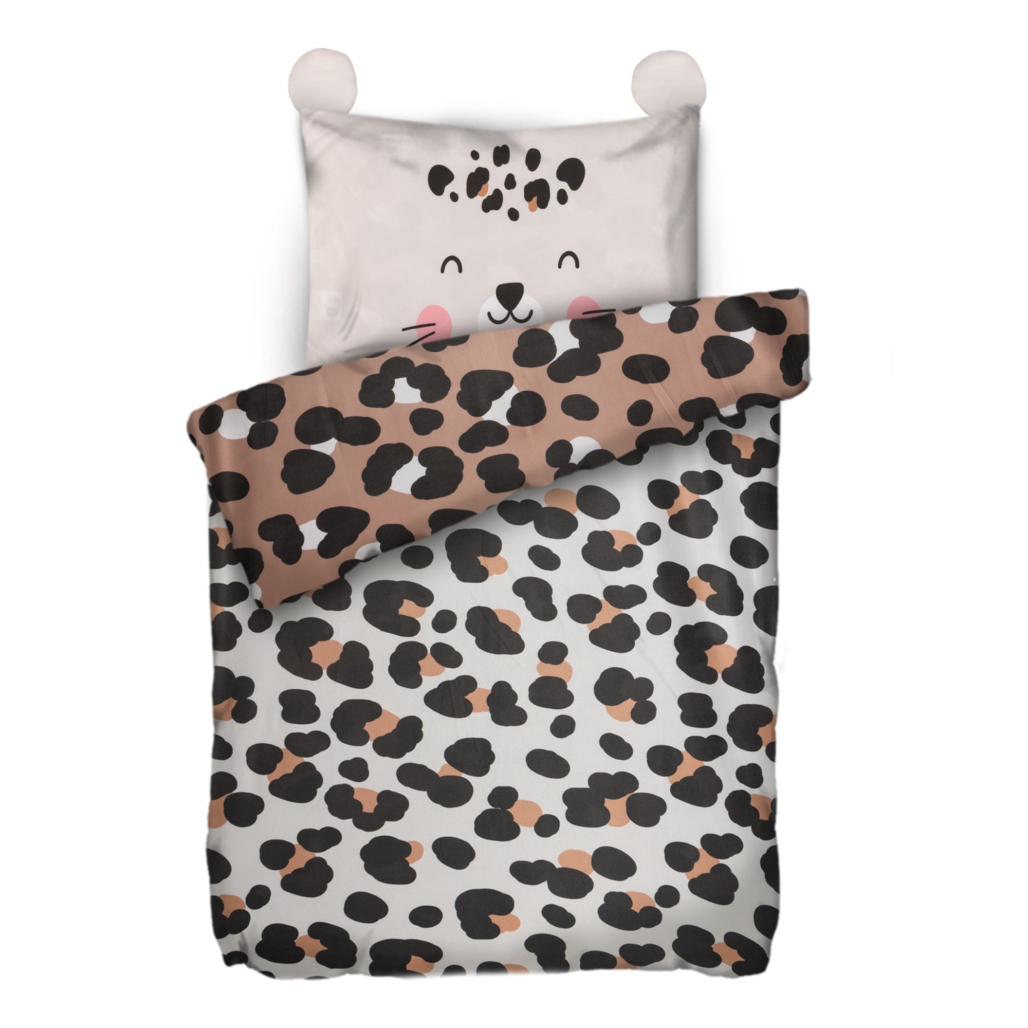 JERYMOOD Kinderbettwäsche Tiermotiv mit Ohren Mikrofaser Jersey Einzelbett, 2tlg.