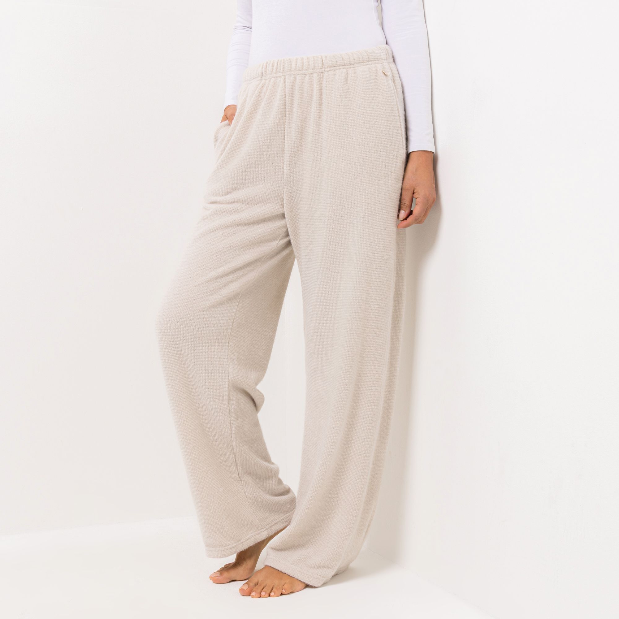 MONT CHALET Damen-Hose uni Angora-Fellimitat weites Bein