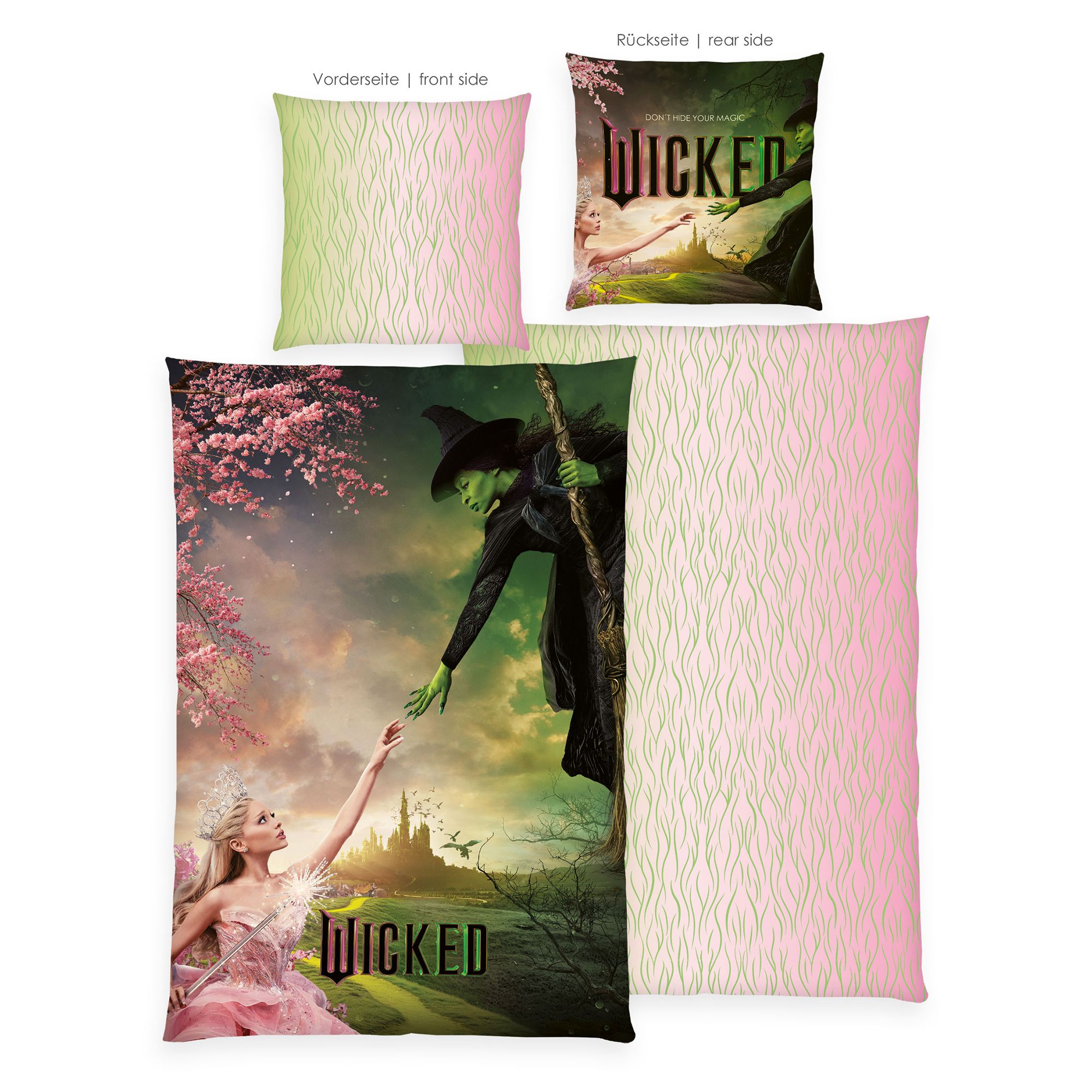 WICKED Wendebettwäsche Elphaba & Glinda Baumwoll Renforcé Einzelbett, 2tlg.