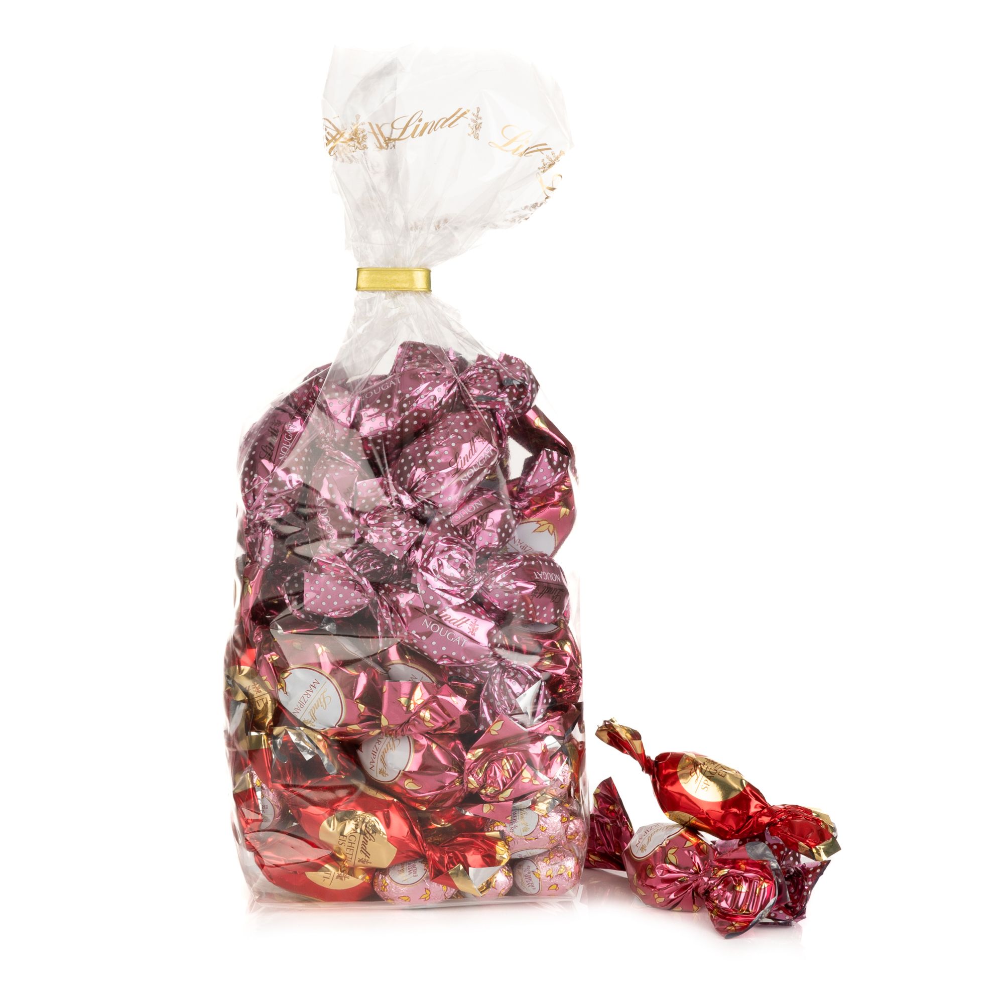 LINDT Ostereier im rosa Österkörbchen 4 versch. Sorten 54 Stück, Inhalt 605g