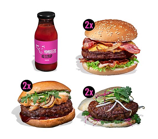 GOURMETFLEISCH Burger-Paket Steakhouse-Burger & Himbeer-Ketchup 7tlg.