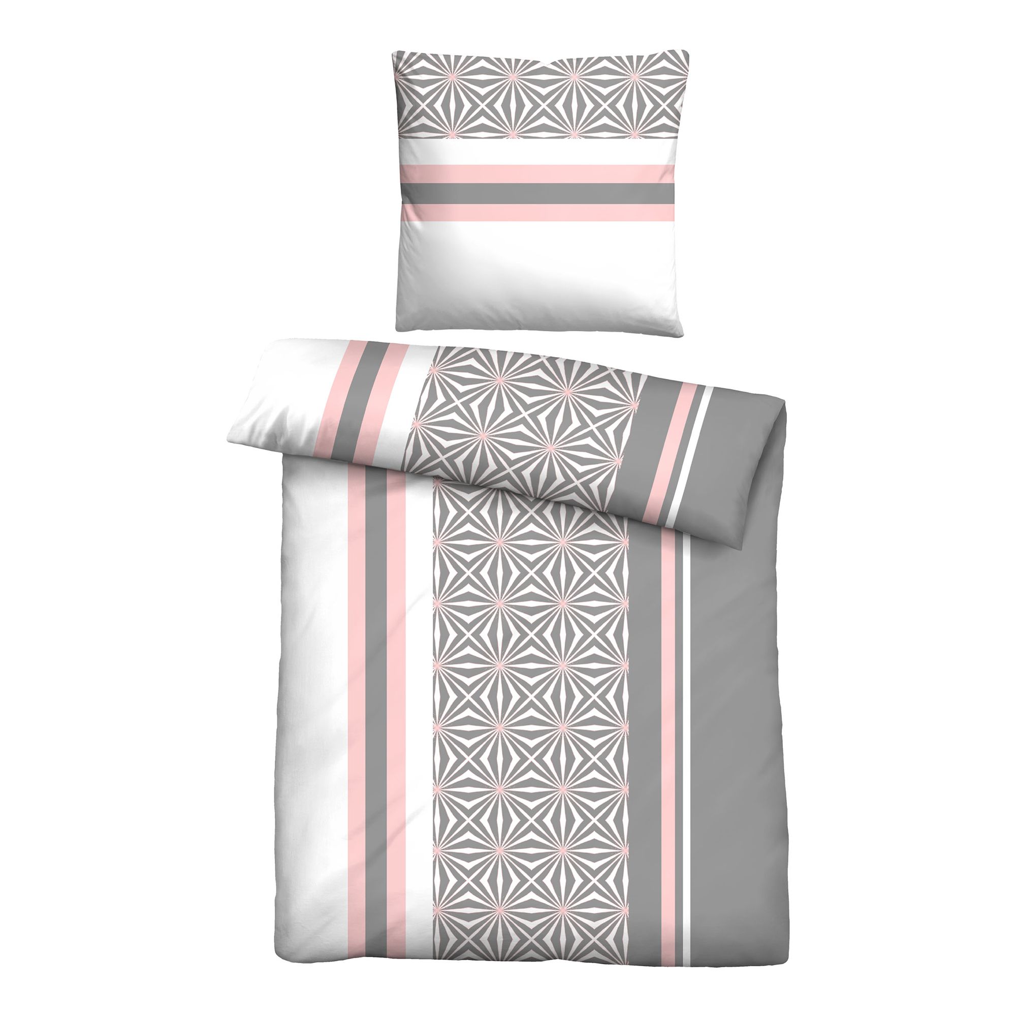 Castell® Bettwäsche Streifen & Sterne Baumwoll Renforcé Einzelbett, 2tlg.