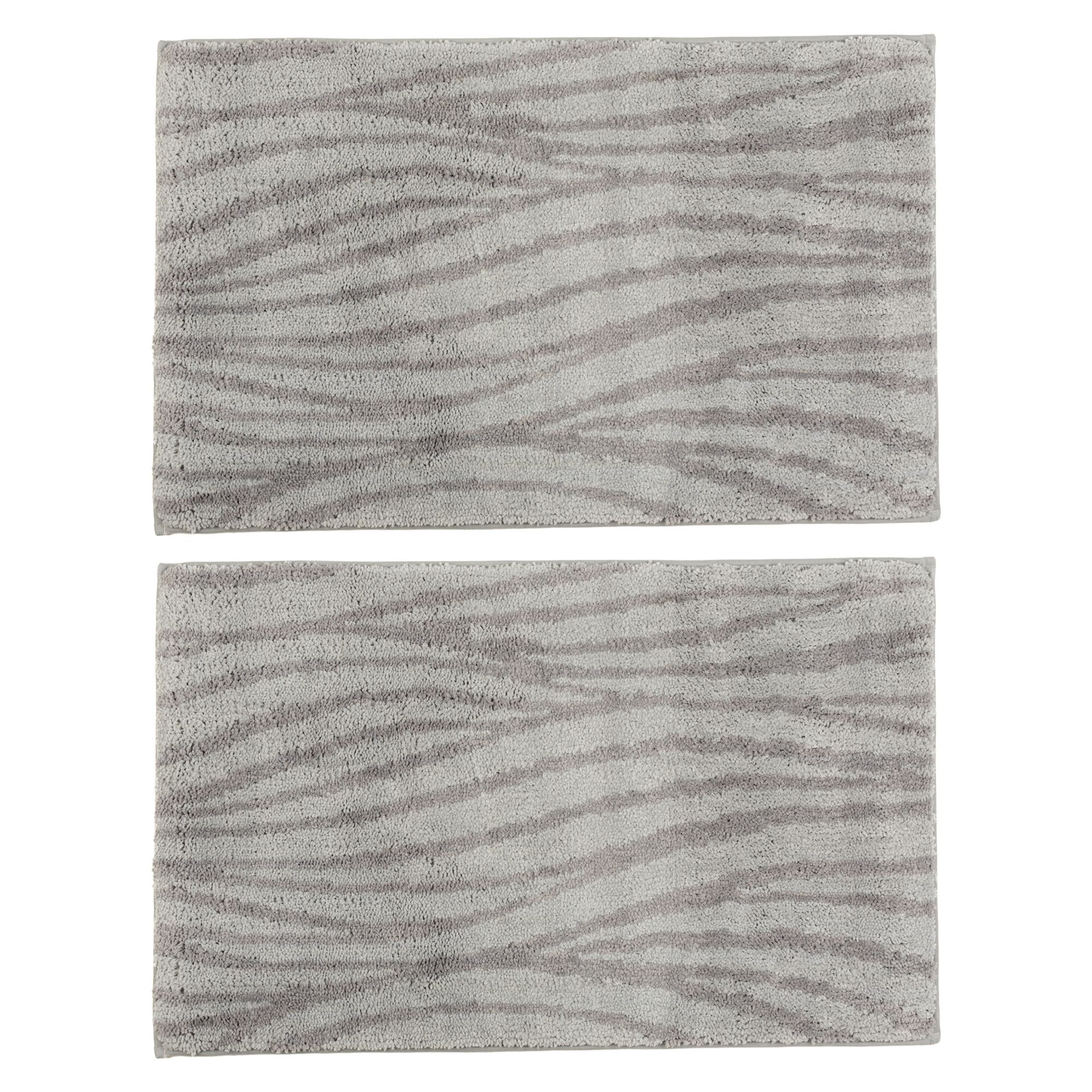 CASA FONDO 2 Fußmatten Wellen-Design Mikrofaser waschbar, ca. 50x80cm