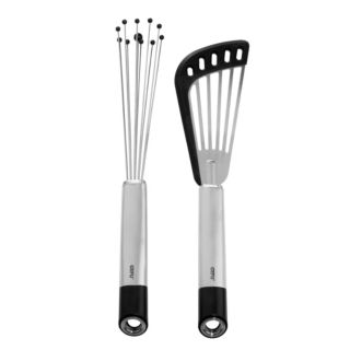 GEFU® Pfannenwender- und Kugel-Schneebesen-Set PRIMELINE Edelstahl und Silikon