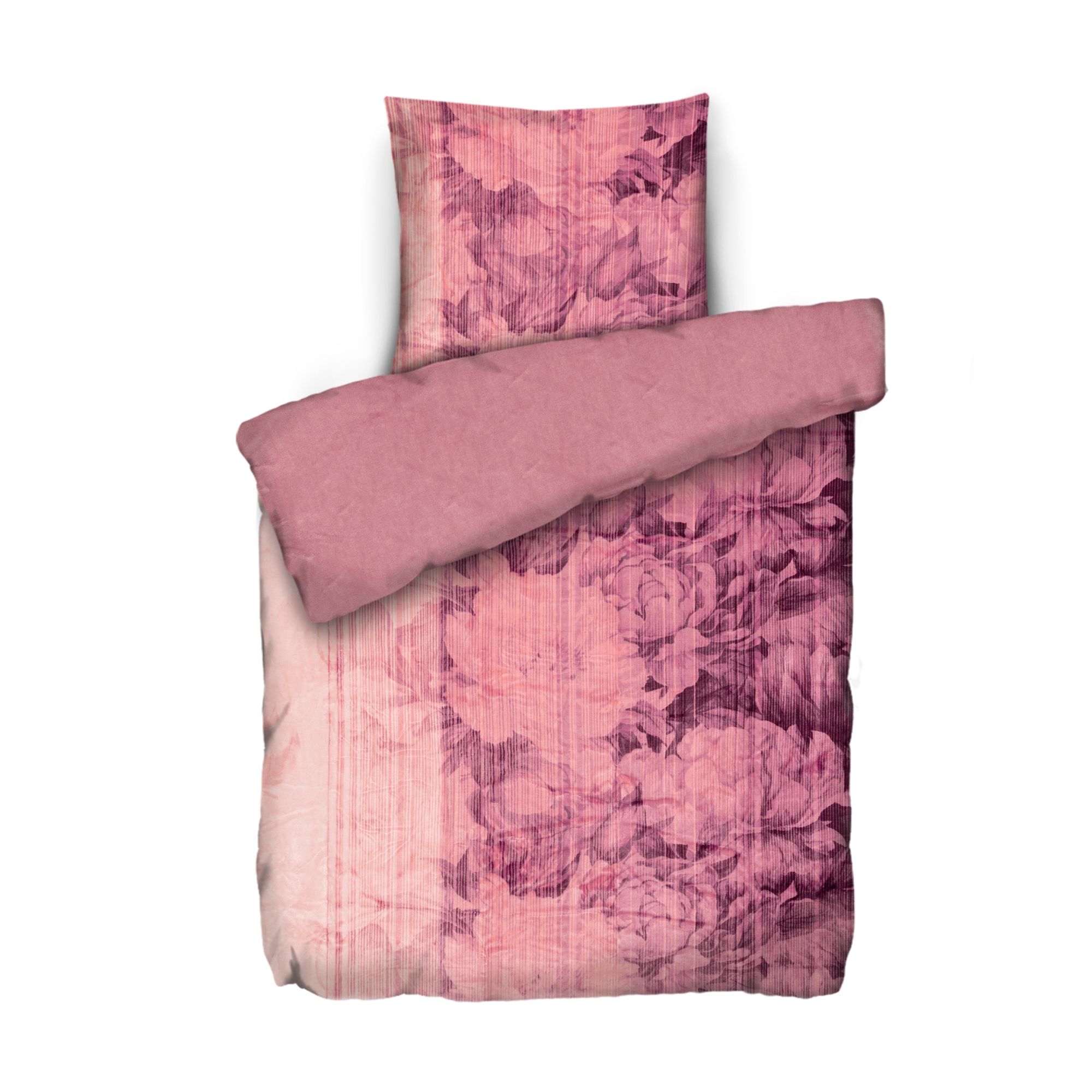 MONT CHALET Wendebettwäsche Pfingstrosen Mikrofaser Chinchilla Einzelbett, 2tlg.