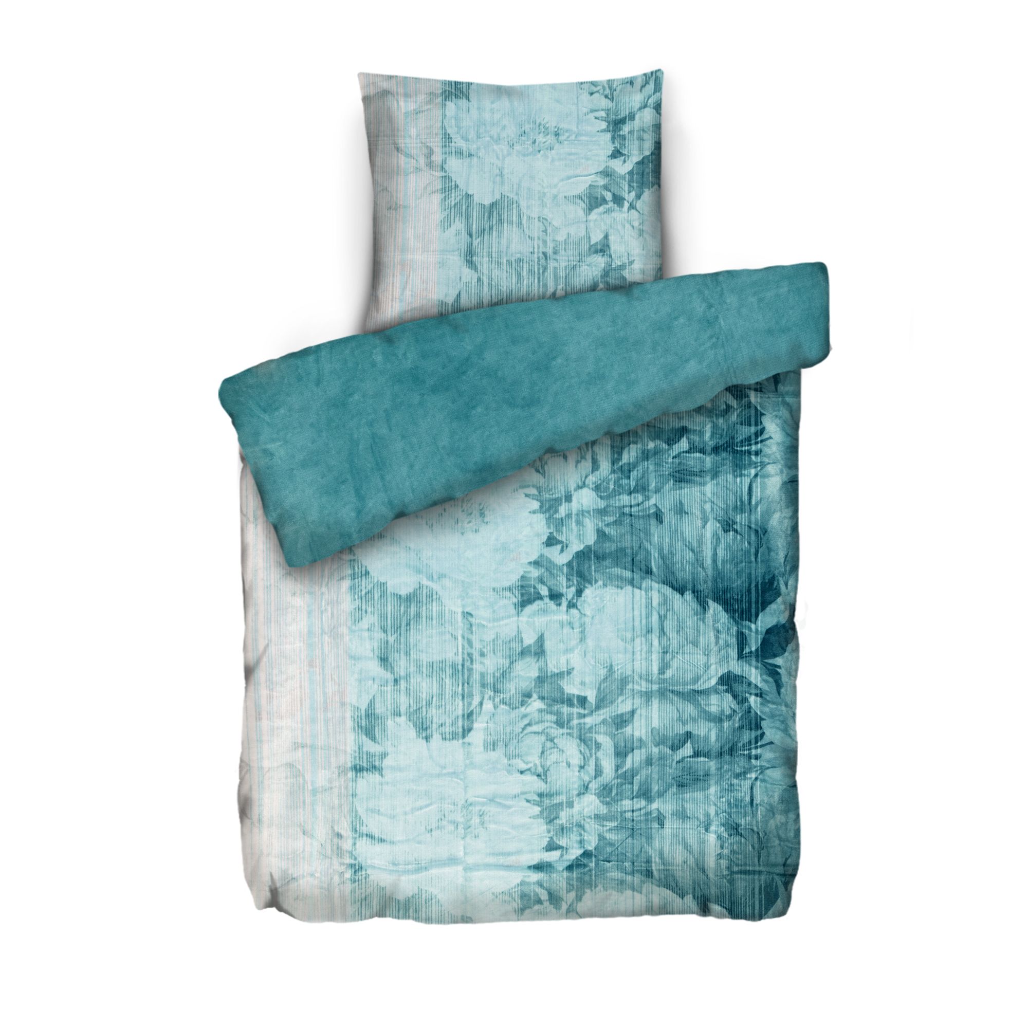 MONT CHALET Wendebettwäsche Pfingstrosen Mikrofaser Chinchilla Einzelbett, 2tlg.