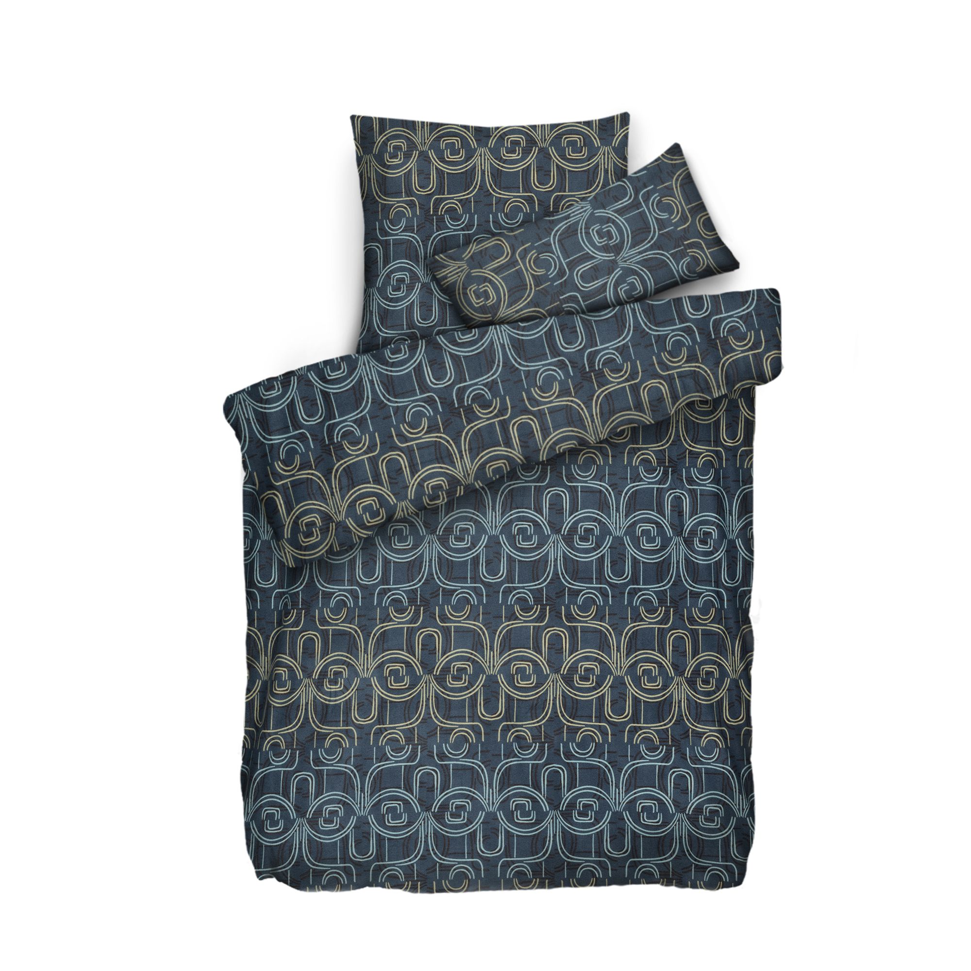 WINTERENGEL Bettwäsche grafisches Muster Mikrofaser Flanell Einzelbett, 3tlg.