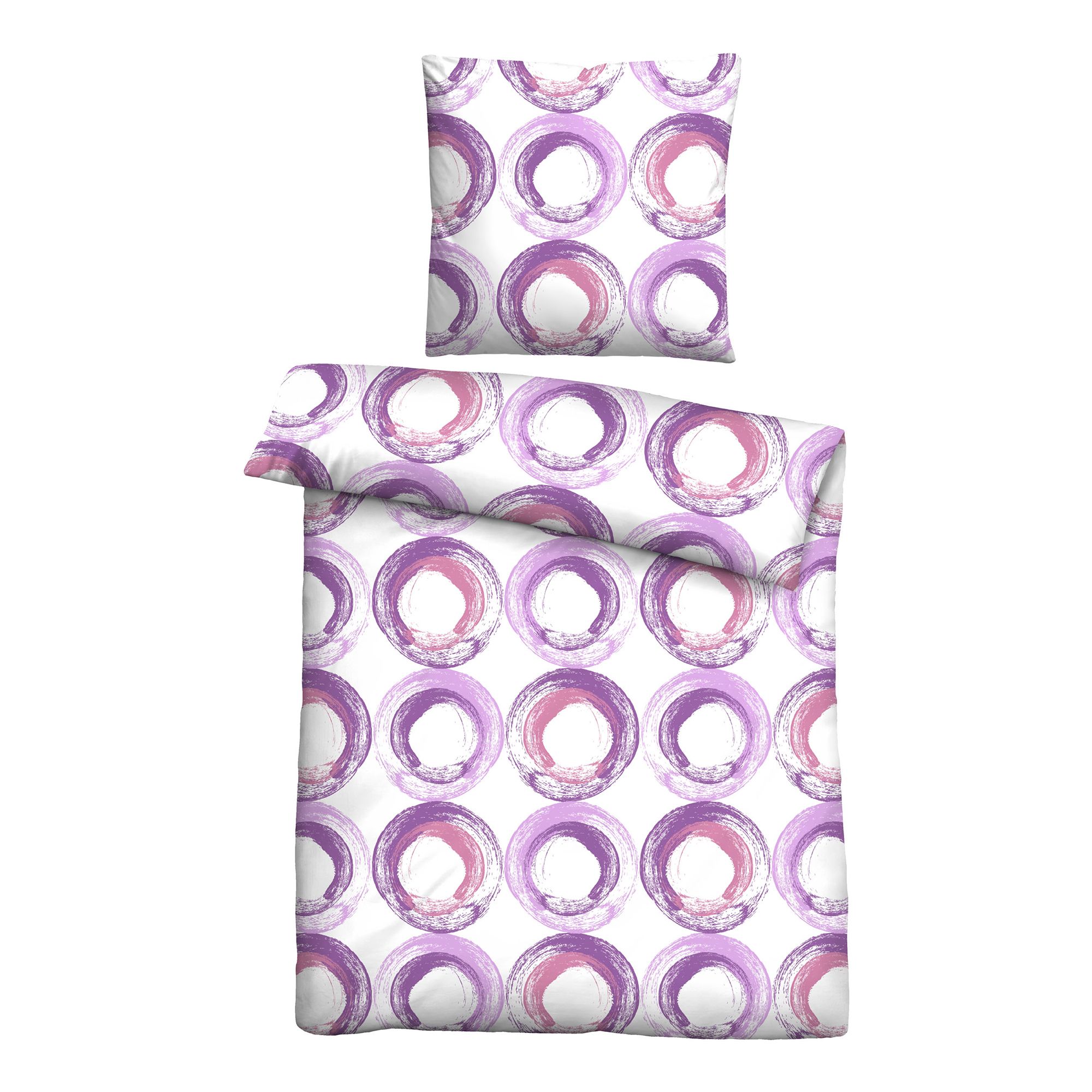 Castell® Bettwäsche Kreisgrafik Baumwoll Renforcé Einzelbett, 2tlg.