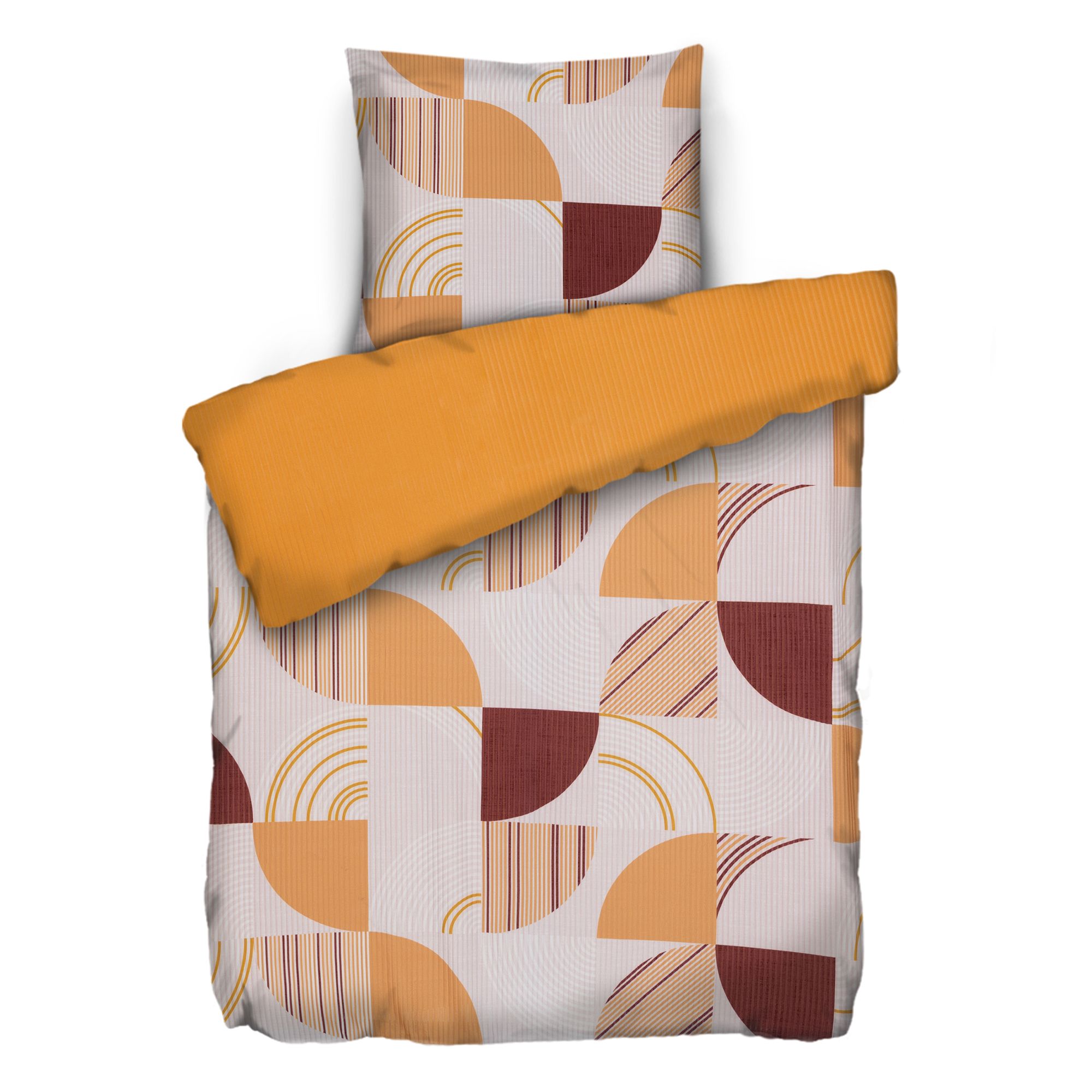 JERYMOOD Rib-Jersey Wendebettwäsche bunte Grafik Mikrofaser Jersey Einzelbett, 2tlg.