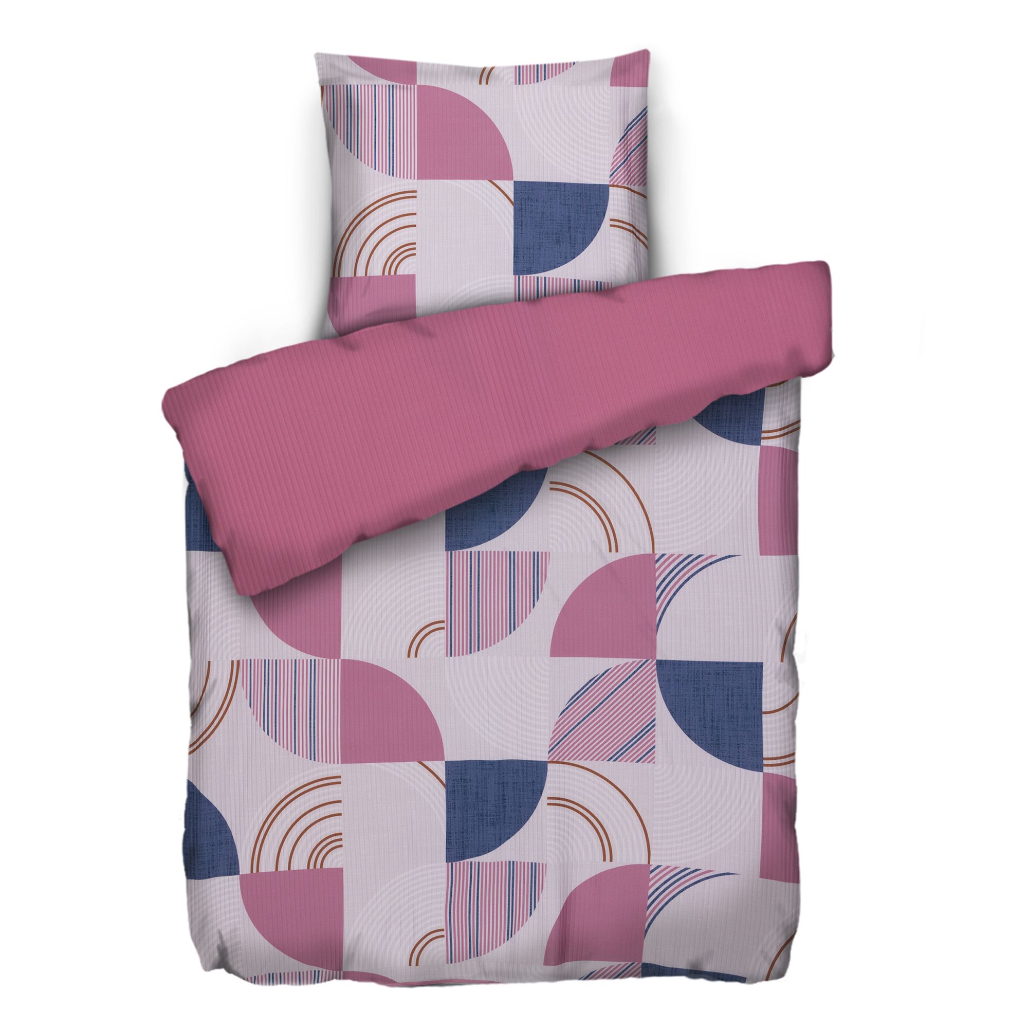 JERYMOOD Rib-Jersey Wendebettwäsche bunte Grafik Mikrofaser Jersey Einzelbett, 2tlg.