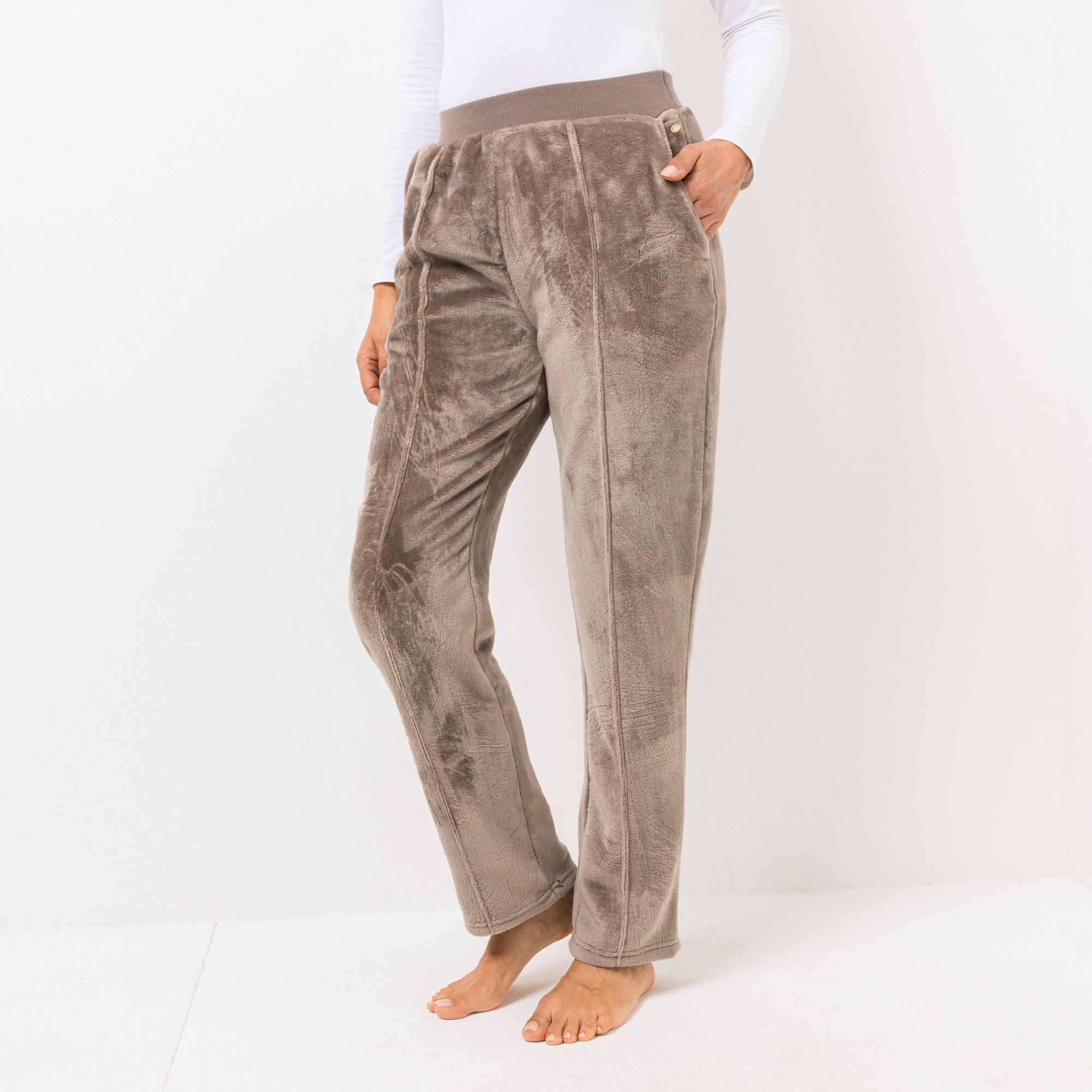 MONT CHALET Damen-Hose Biese Mikrofaser Chinchilla Taschen