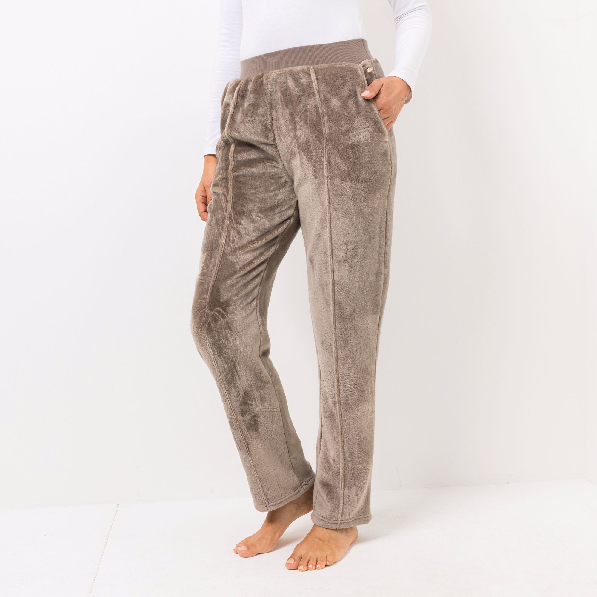 MONT CHALET Damen-Hose Biese Mikrofaser Chinchilla Taschen