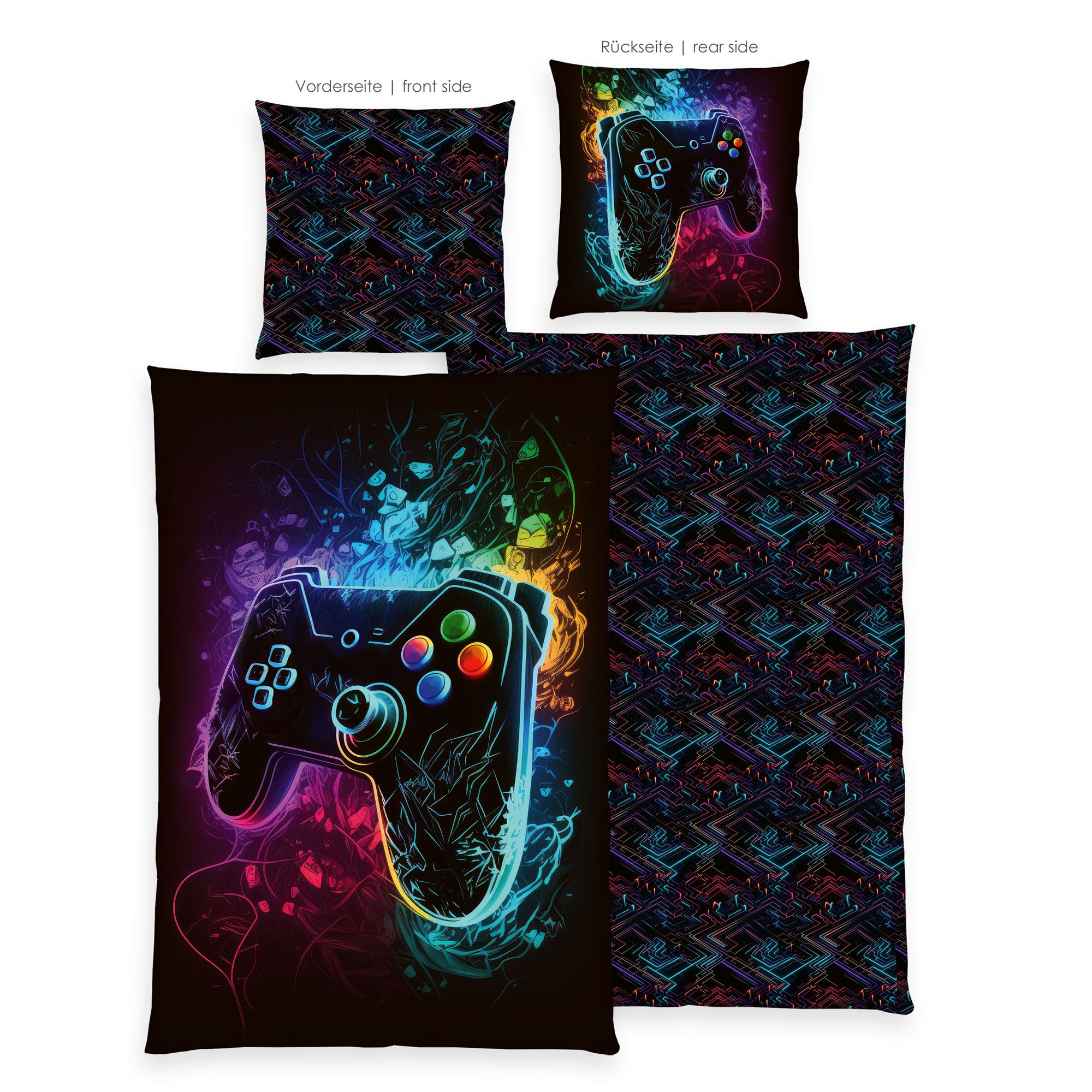 Young Collection Wendebettwäsche Gamecontroller Polycotton Einzelbett, 2tlg.