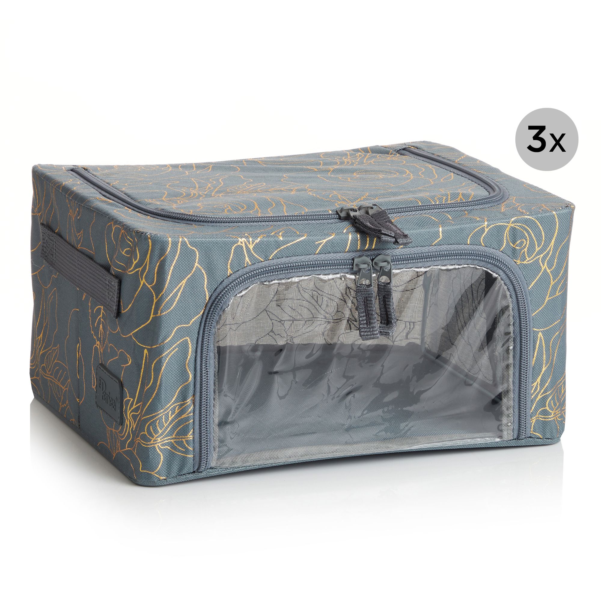 PERIEA® 3 Aufbewahrungsboxen Compact Sichtfenster 30x23,5x16cm