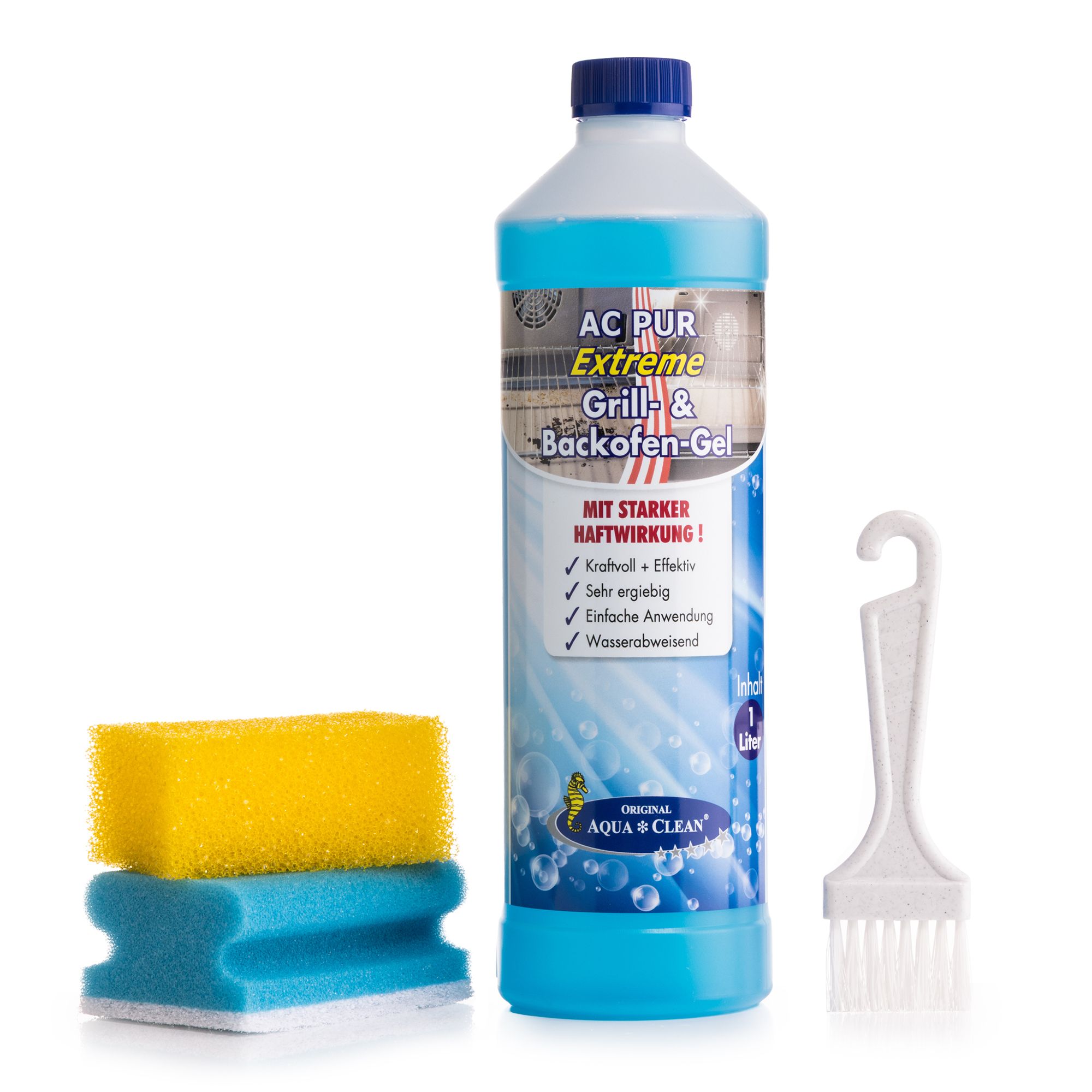 AQUA CLEAN PUR Extreme Grill- & Backofen-Gel starke Haftwirkung 1l inkl. Zubehör