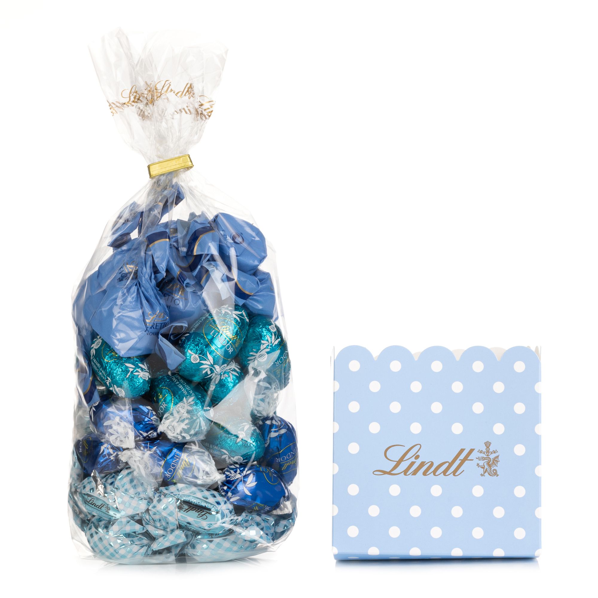  LINDT Ostereier im blauen Österkörbchen 4 versch. Sorten 46 Stück, Inhalt 599g - 850439