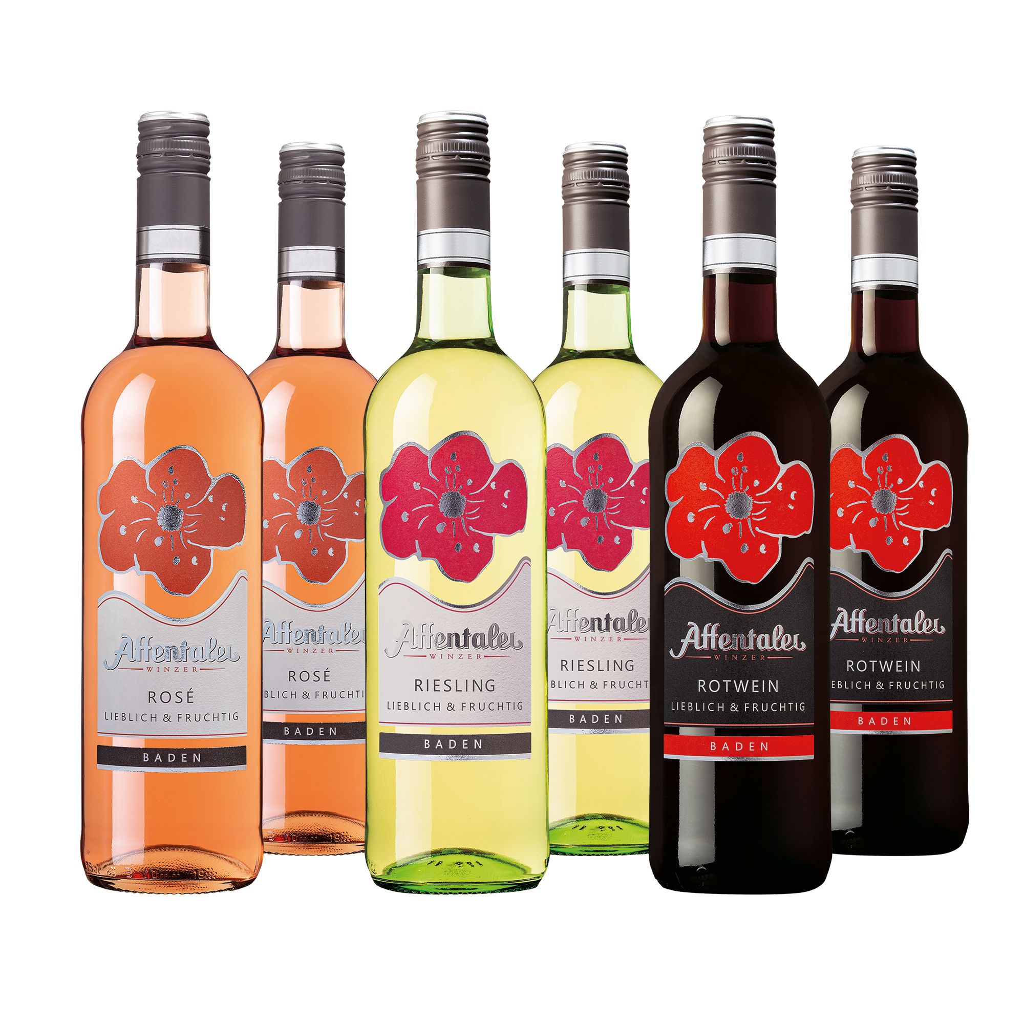 AFFENTALER WEIN Blütenedition gemischt oder sortenrein JG 23/24 Inhalt 6x 0,75l