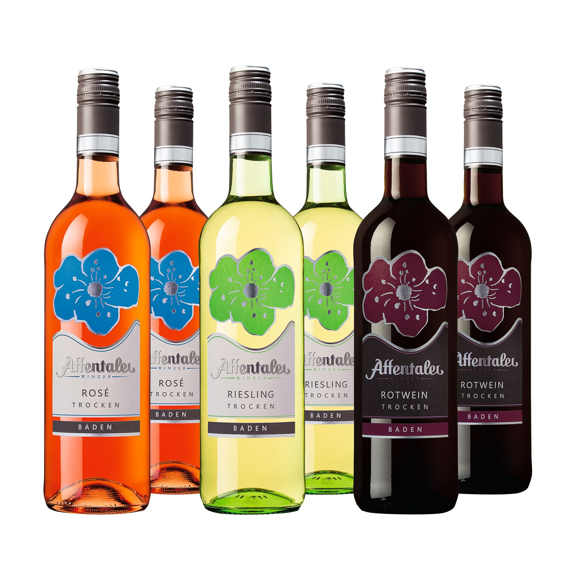 AFFENTALER WEIN Blütenedition gemischt oder sortenrein JG 23/24 Inhalt 6x 0,75l