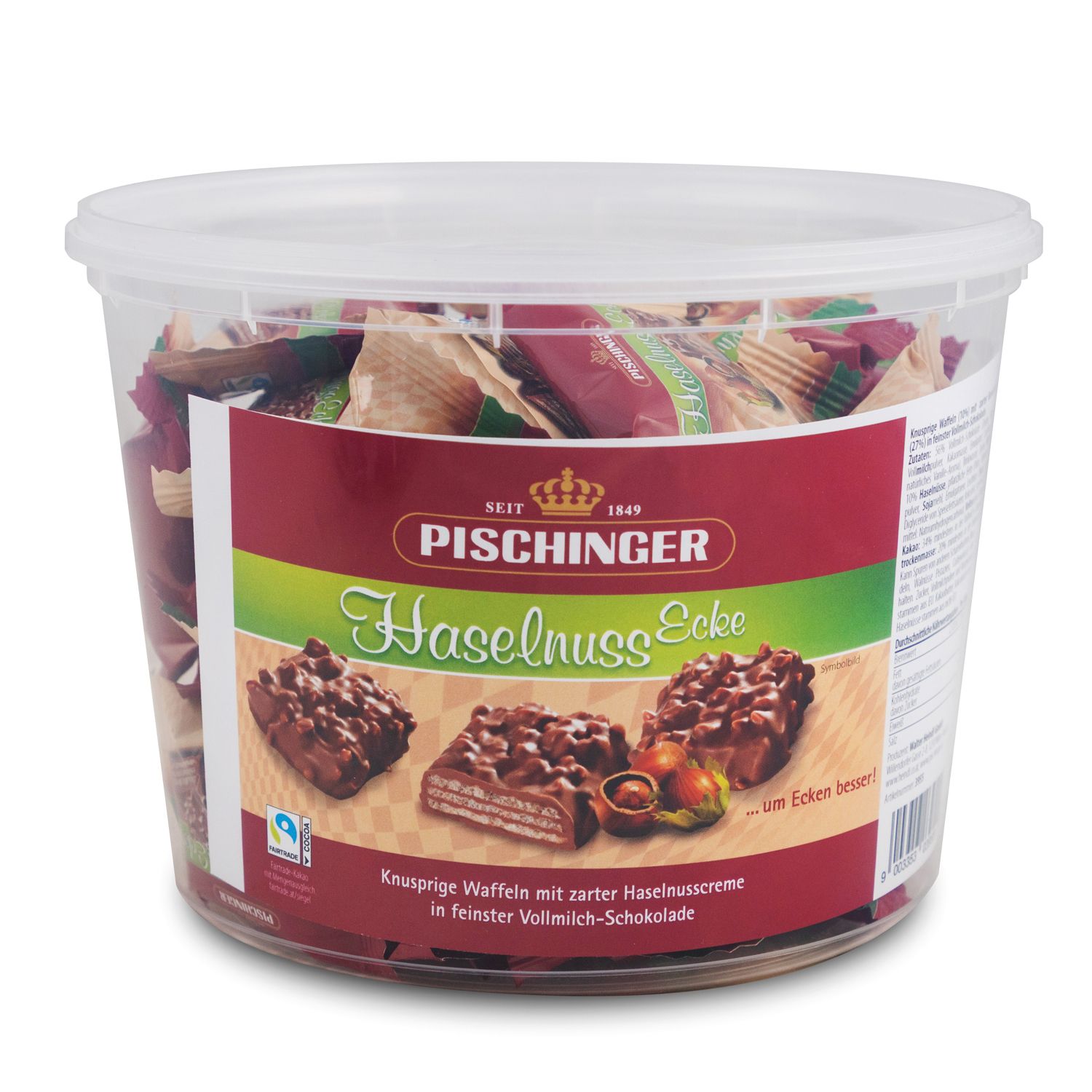 PISCHINGER Haselnuss Ecken Dose Knusprige Waffeln mit Haselnusscreme Inhalt 475g