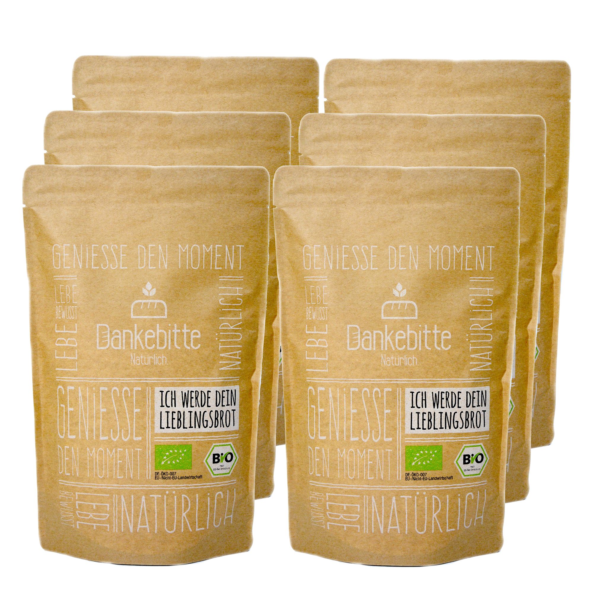 DANKEBITTE Nussbrote Bestseller Bio Brotbackmischung 2 Sorten Inhalt: 3.510 g