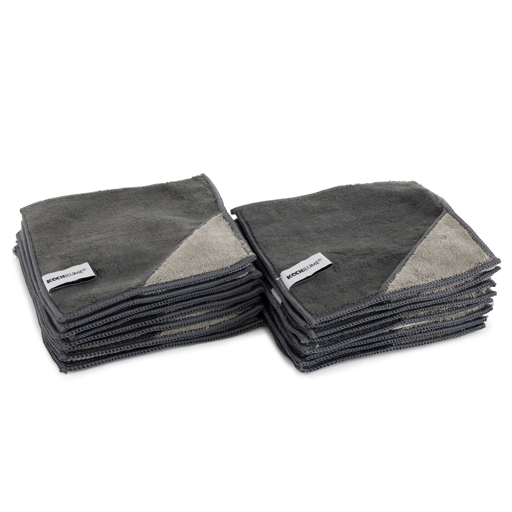 KOCHBLUME® Mikrofasertuch-Set inkl. integrierter Fingertasche 18x18cm 16tlg.