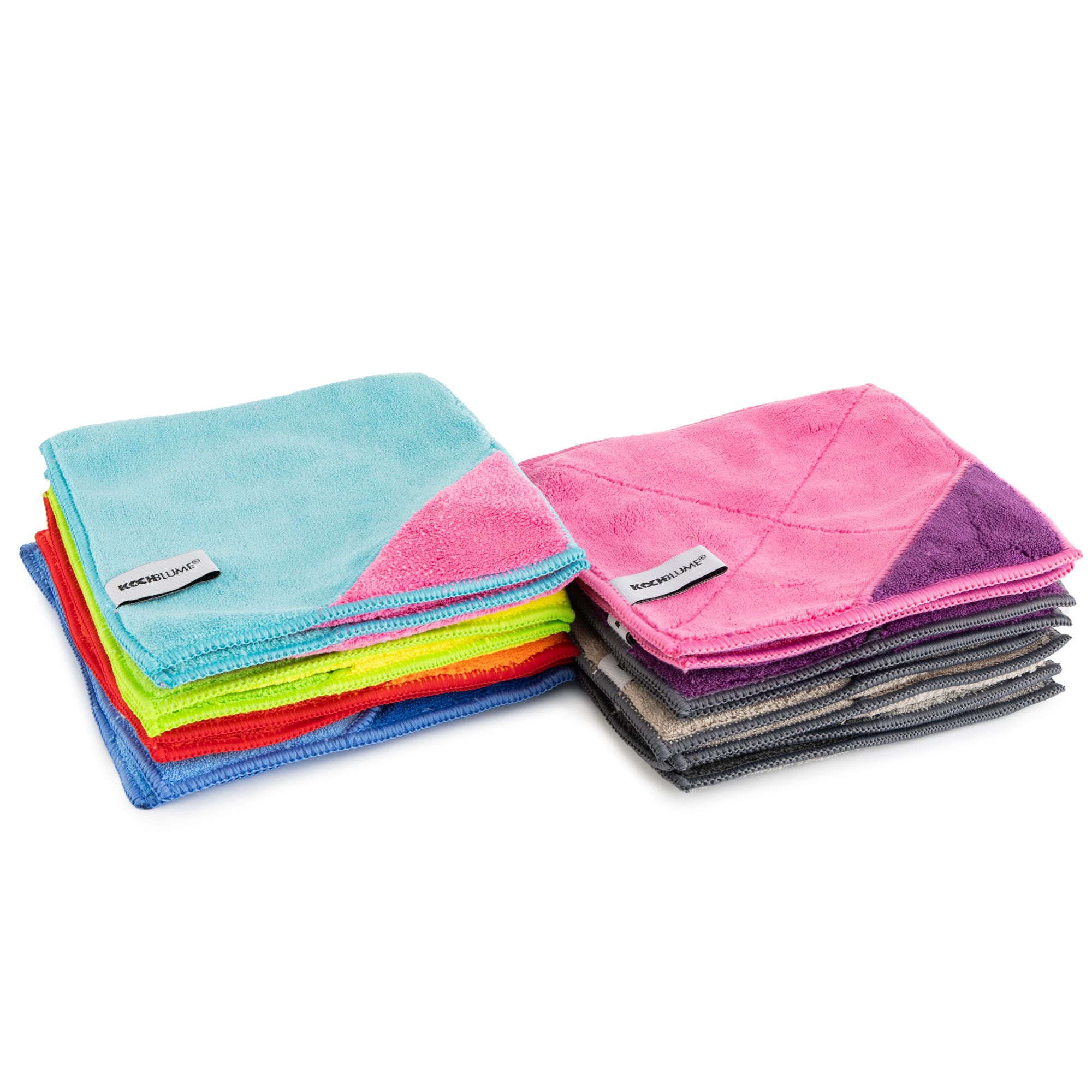 KOCHBLUME® Mikrofasertuch-Set inkl. integrierter Fingertasche 18x18cm 16tlg.