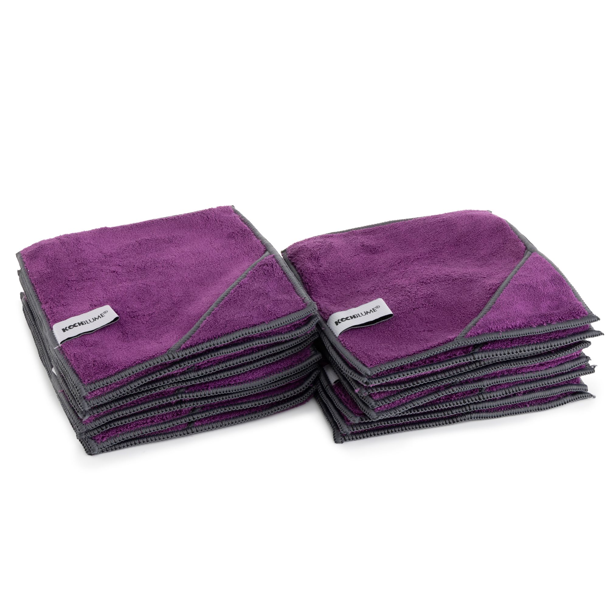 KOCHBLUME® Mikrofasertuch-Set inkl. integrierter Fingertasche 18x18cm 16tlg.