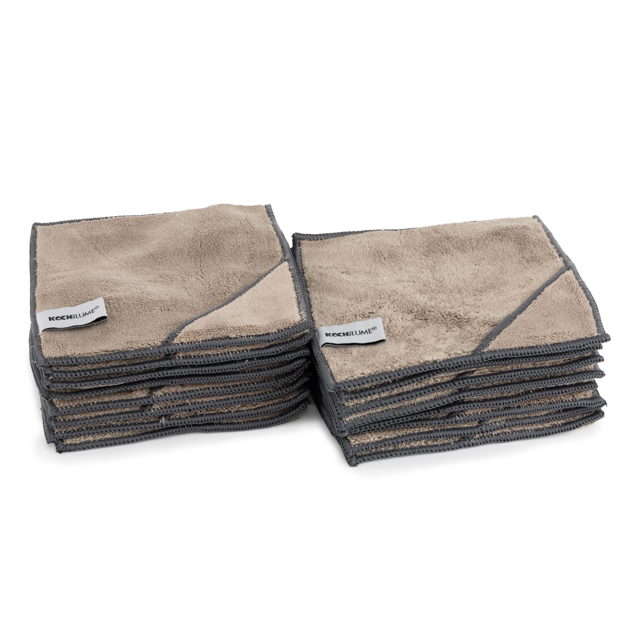 KOCHBLUME® Mikrofasertuch-Set inkl. integrierter Fingertasche 18x18cm 16tlg.