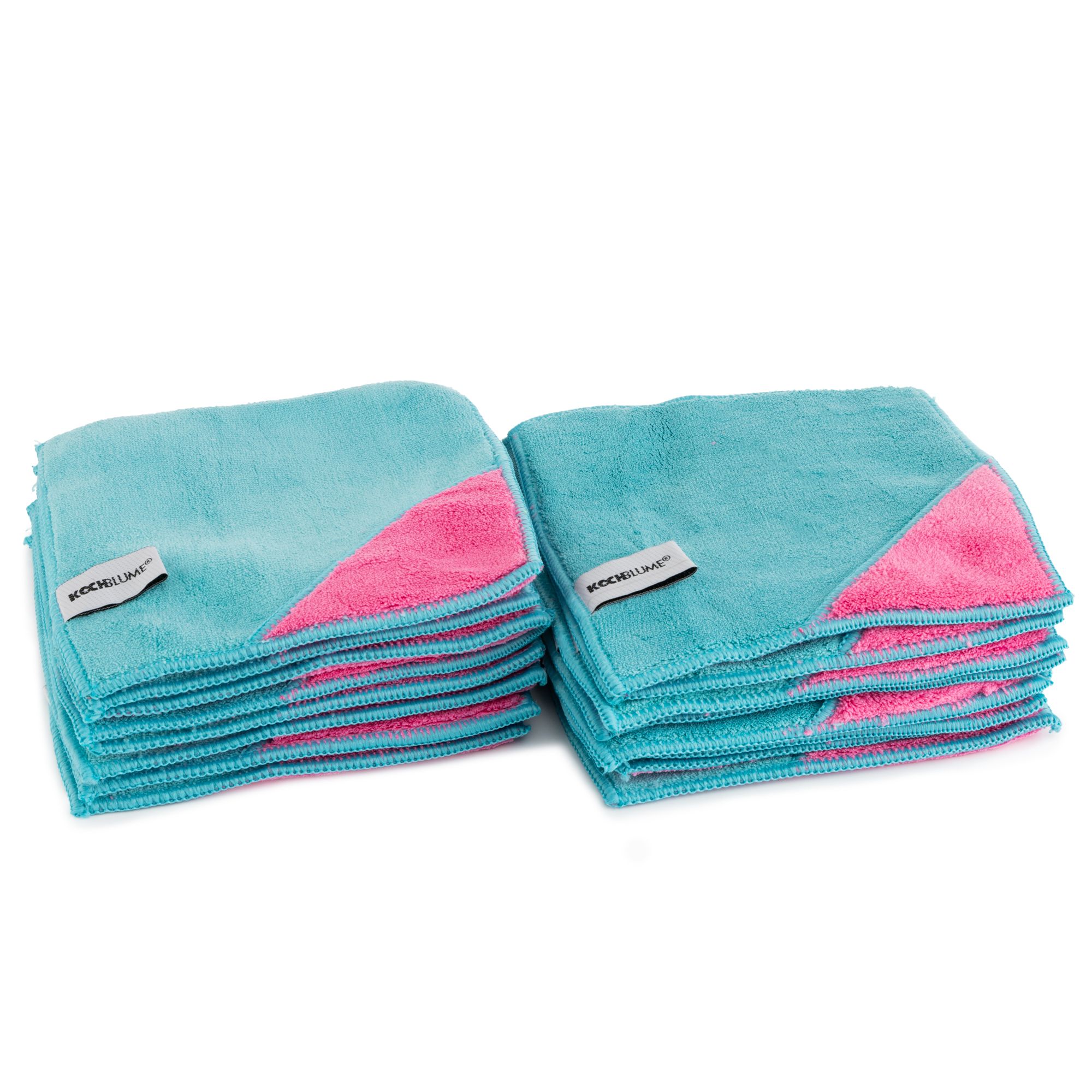 KOCHBLUME® Mikrofasertuch-Set inkl. integrierter Fingertasche 18x18cm 16tlg.