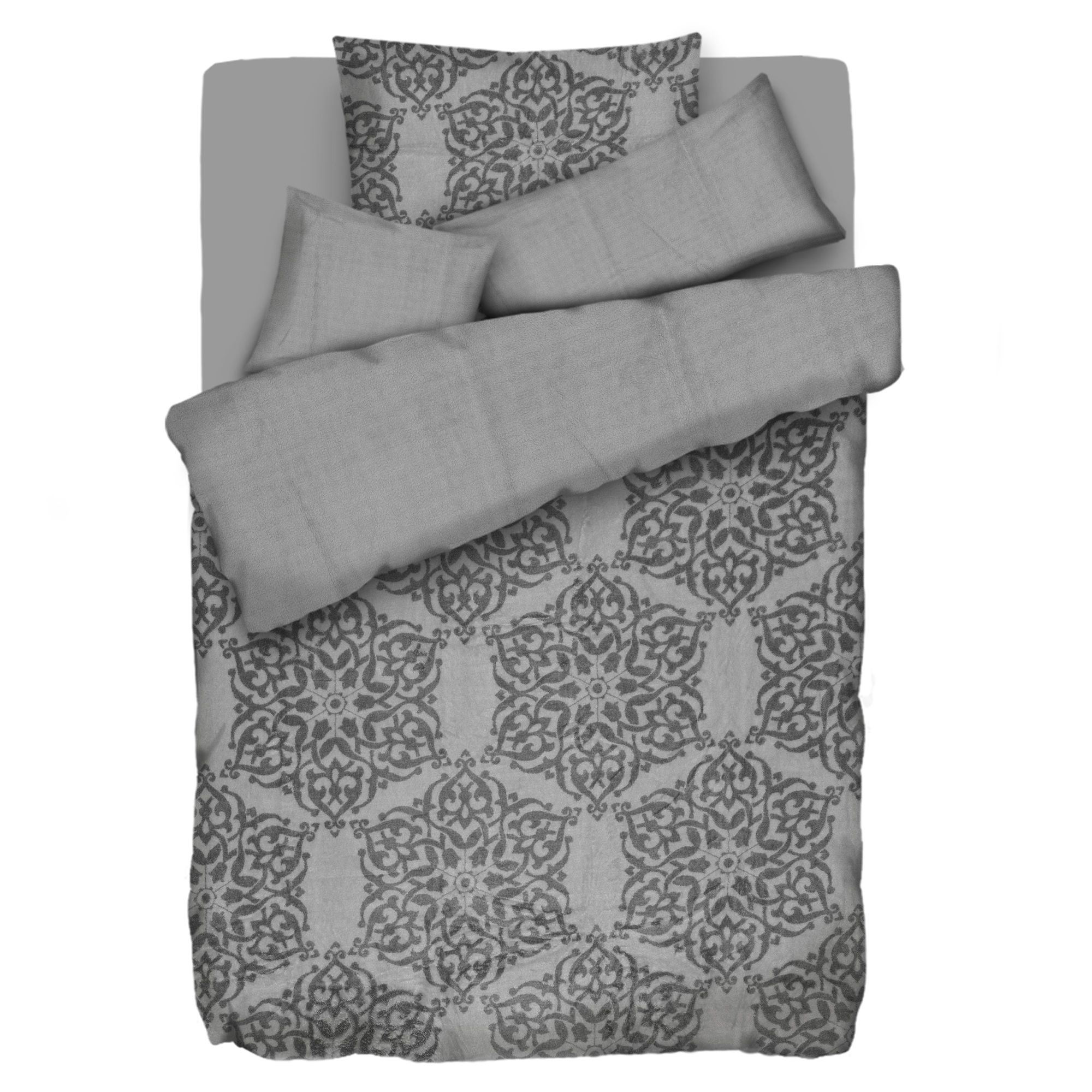 BADIZIO Classic Wendebettwäsche Schneeflocken Mikrofaser Plüsch Einzelbett, , 5tlg.